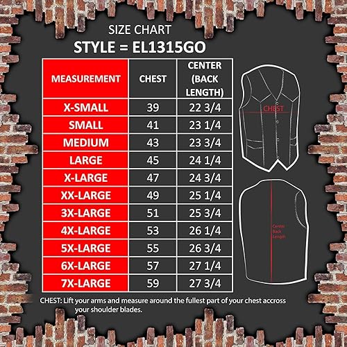 Miniatura 3 de Event Leather EL1315 Chaleco de cuero negro para motocicleta para hombres con encaje lateral, chalecos de motocicleta para adultos