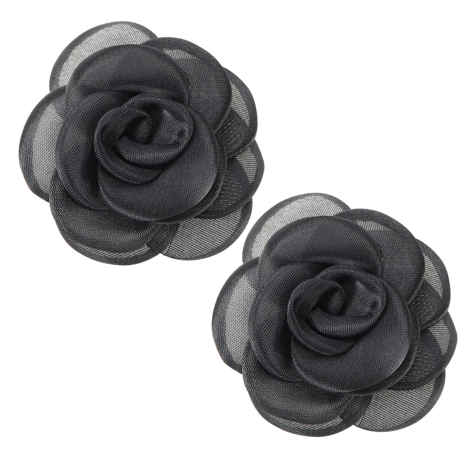 ECSiNG 2Pcs Rose Flower Shoe Clips Removable Shoes Decorative Charms for Women Lady Girls 6.5cm