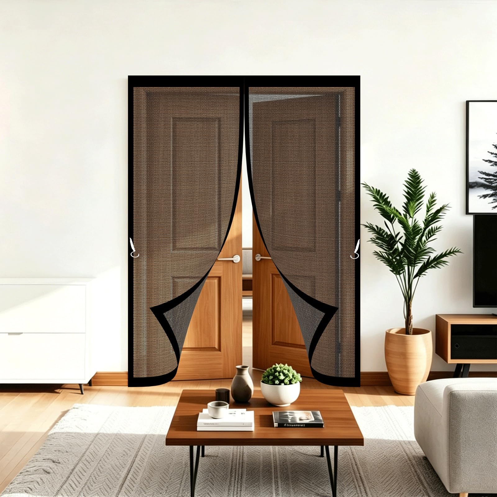 Pshzhim Black Fly Screens For Doors 260 X 190 Cm Bug Mesh Curtain With Powerful Magnets Keep Bugs Out Lets Fresh Air In Magnetic Fly Screens For Balcony, Patio, French, Sliding Doors,