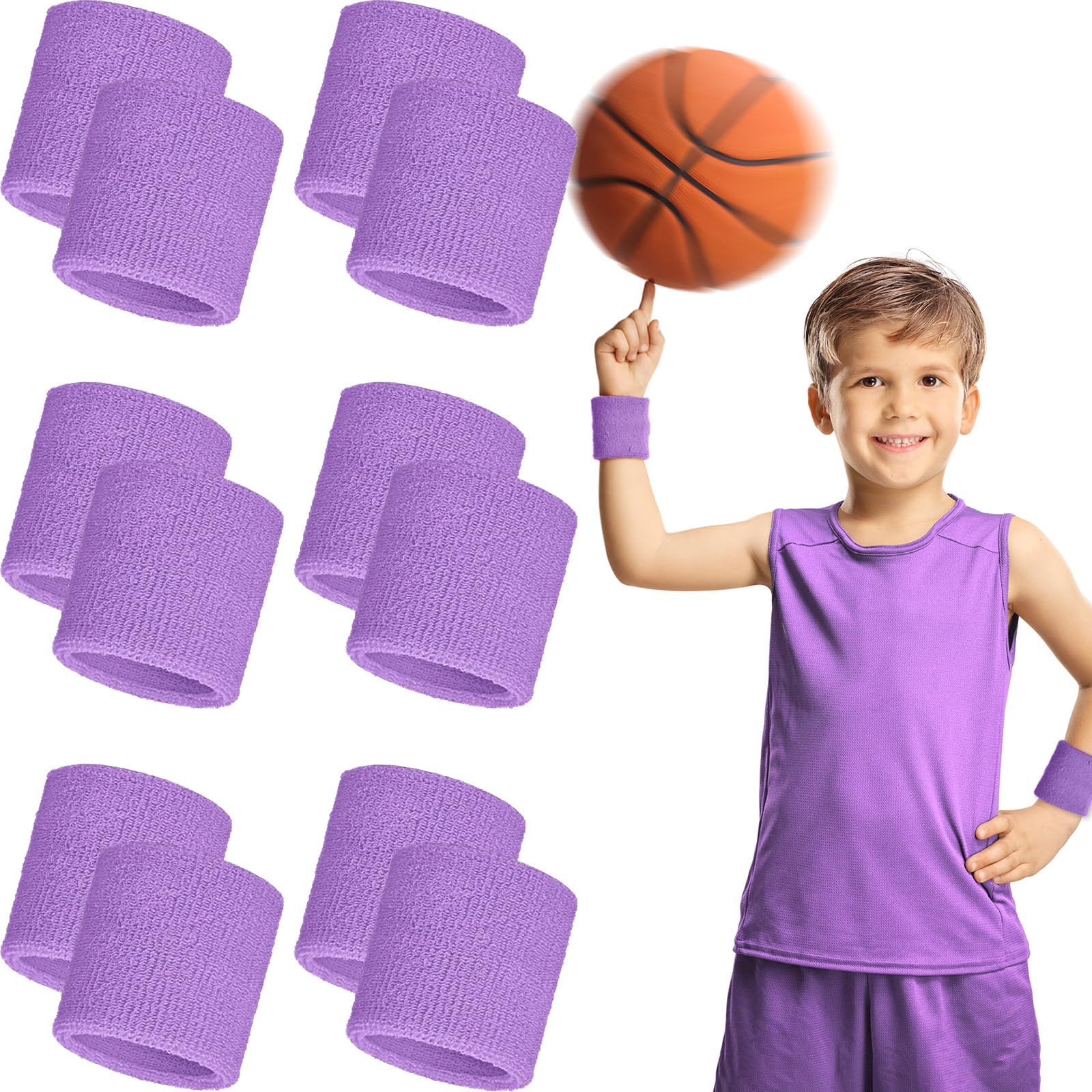 Bememo 12 Pcs Sweatbands Wrist Bands