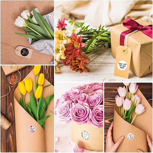 Miniatura 6 de Rollo de calcomanías pequeñas de agradecimiento, 2500 unidades de 1 pulgada (Thank You for Supporting My Small Business), 5 rollos, 12 patrones para