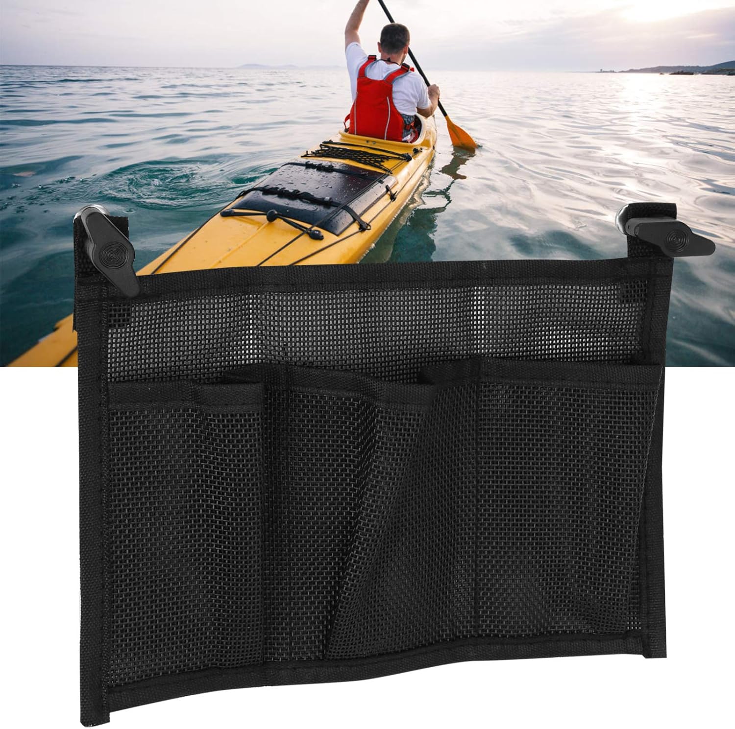 Alomejor Storage Mesh Bag Durable Black Nylon Storage Bag Marine Boat Organizer Pouch Bag for Marine Boat Canoe Kayak : Sports & Outdoors