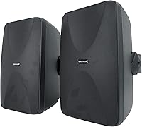 Rockville WET-6525B Pair 6.5" IPX55 Waterproof 70V Wall Speakers, 4-Way Swivel Brackets, 40W RMS for Patios, Restaurants & Outdoors