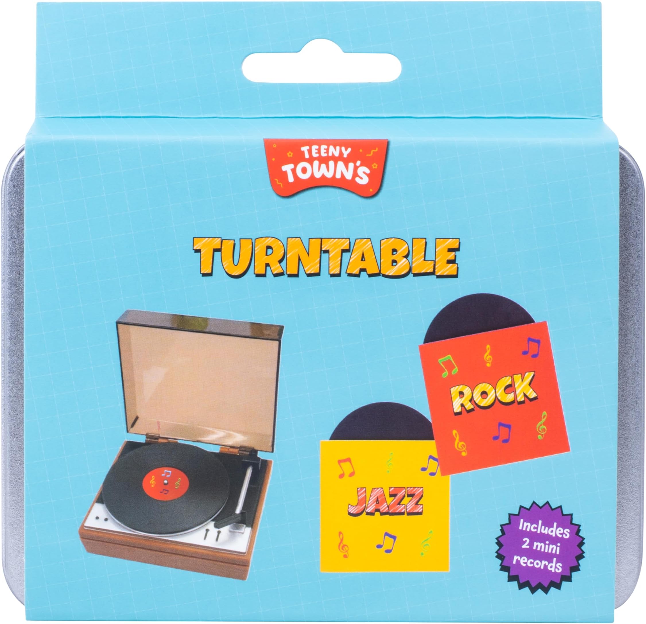 Fizz Creations Teeny Town Turntable โ Mini Vinyl Record Player, 2 Discs