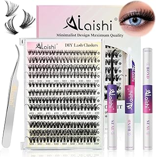 Lash Clusters Kit, DIY Cluster Eyelash Extensions 9‑16mm, 30D+40D+50D, 240pcs Fluffy D Curl Natural Lashes with Lash Bond and Seal,Tweezers–Waterproof Fake Cat Eye Wispy Individual Clusters(MIX3-1-S)