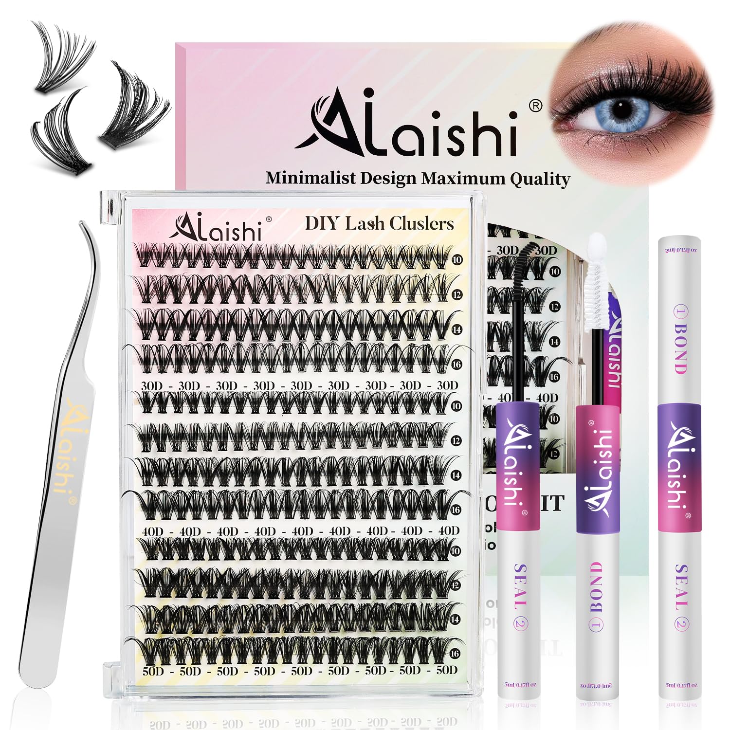 Photo 1 of AILAISHI Lash Clusters Kit, 240pcs D Curl Natural Volume Lashes
