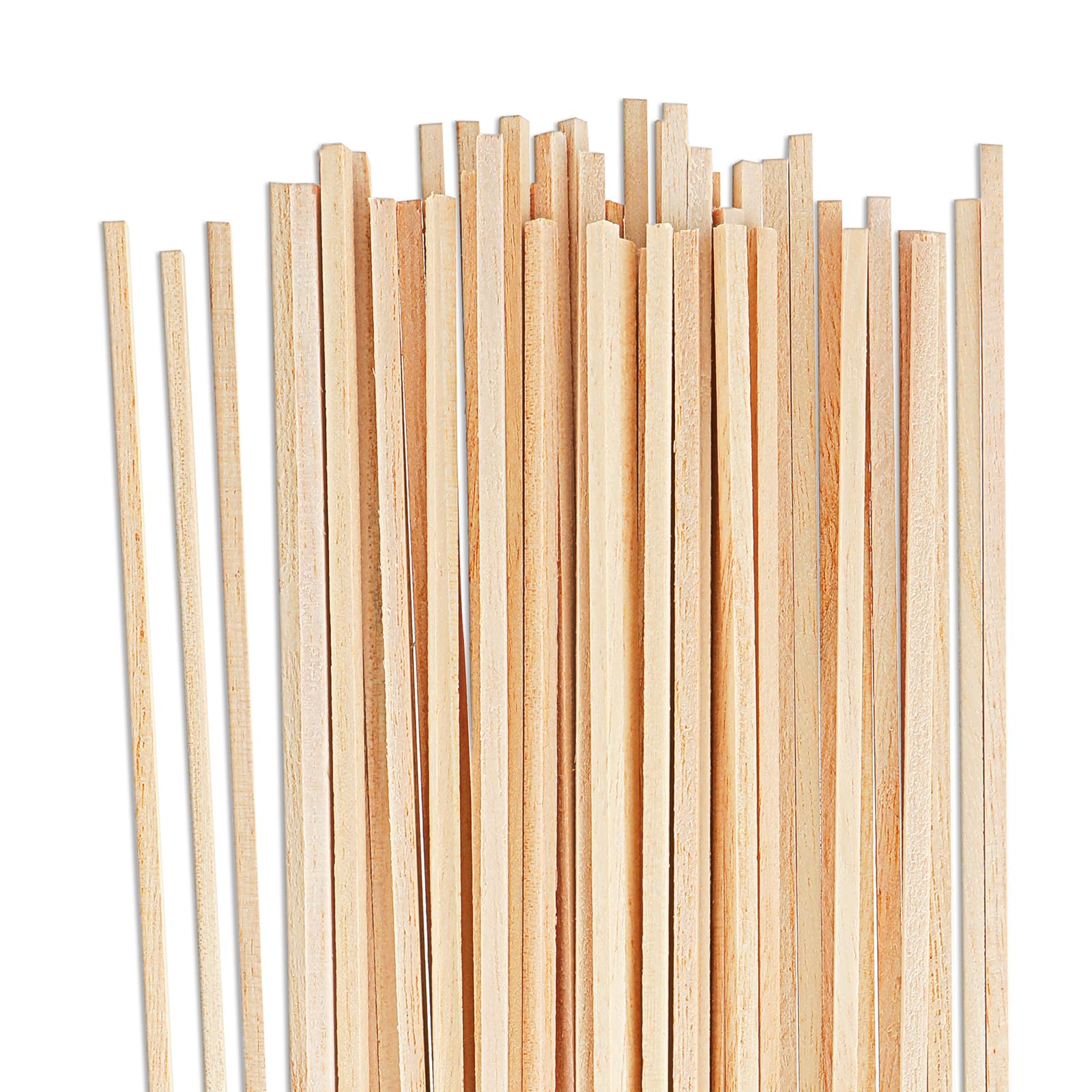 Houten stokjes om te knutselen, 100 stuks, vierkante houten stokjes om te knutselen, 30,5 x 0,9 x 0,3 cm, houten stokjes vierkant, houten stokjes voor doe-het-zelvers, snijden knutselen, voor
