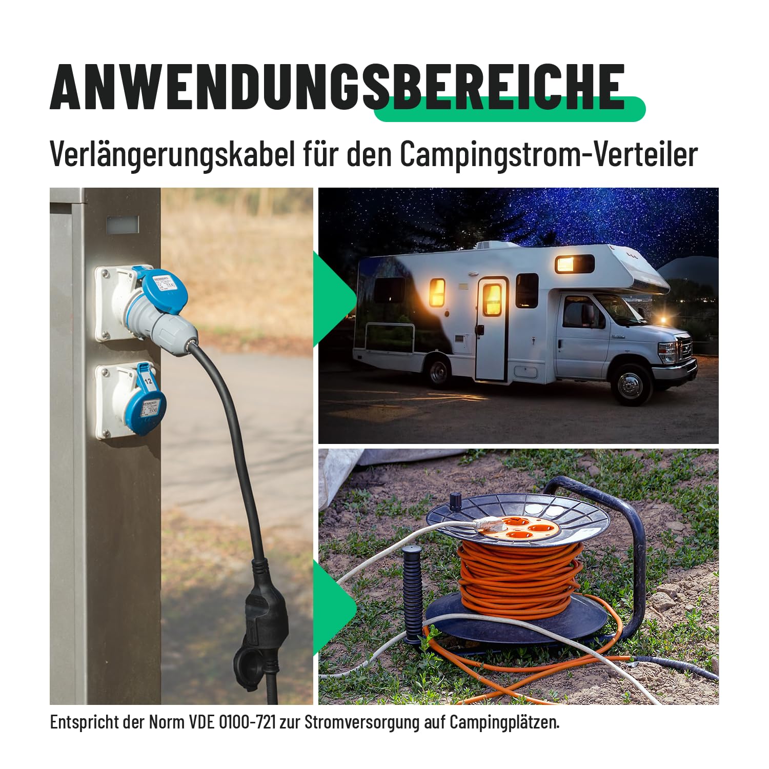 greate CEE Adapter Set Schuko Stecker auf CEE Kupplung & CEE Stecker auf Schuko Kupplung - Adapter CEE Stecker Kupplung 230V & IP44 Schutz - CEE Adapter Schuko Kupplung, Strom für Camping, CE Adapter