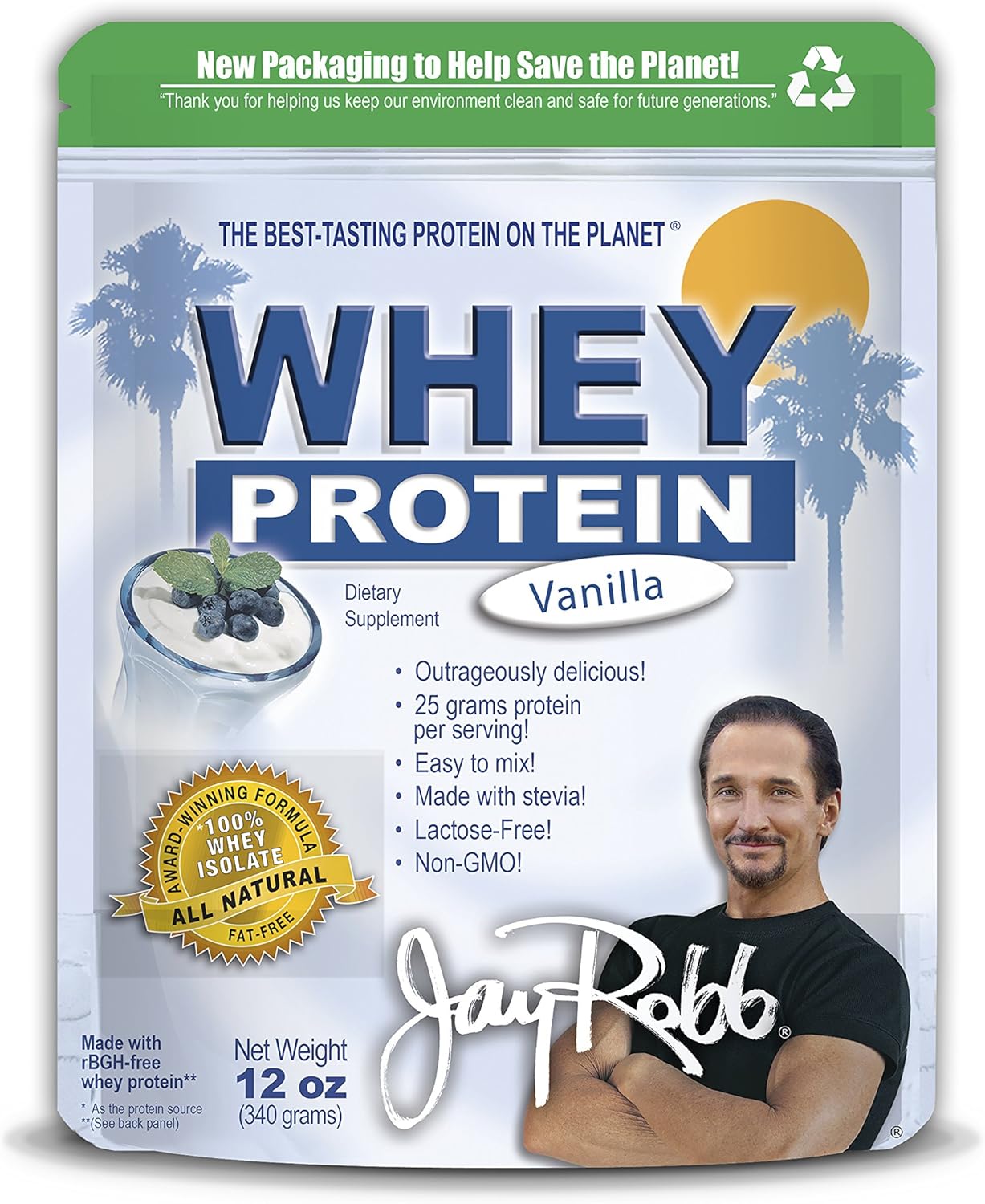 Jay Robb Whey Vanilla Isolate Protein Powder, Low Carb, Keto