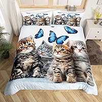 Vista 27 de Juego de ropa de cama "Lado del Gato y Mi Lado" tamaño Queen, blanco y negro, juego de funda de edredón con gato, funda de edredón moderna y simple