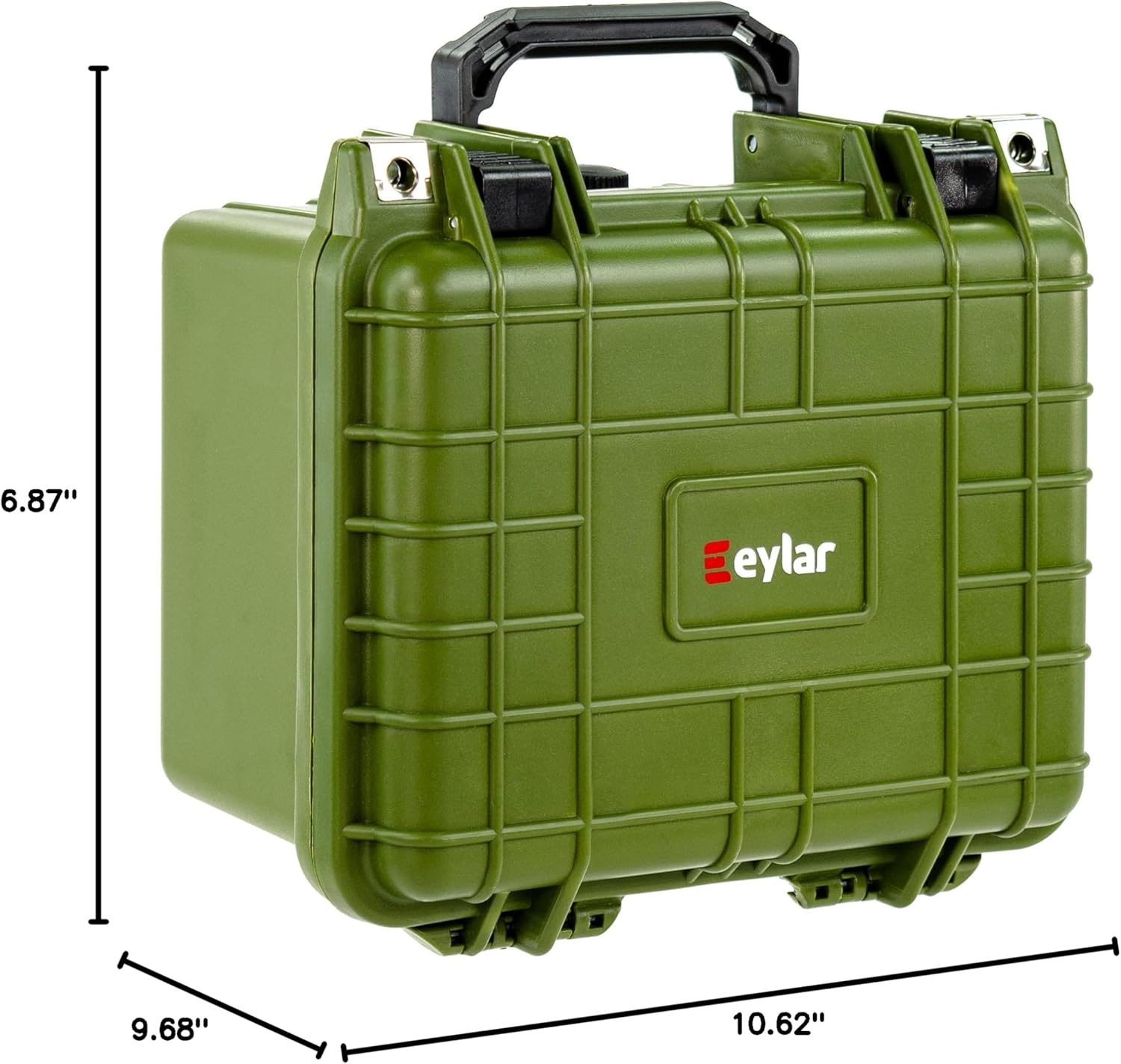 Eylar Small 10.62" Deep Gear, Equipment, Hard Camera Case Waterproof with Foam TSA Standards (Green)