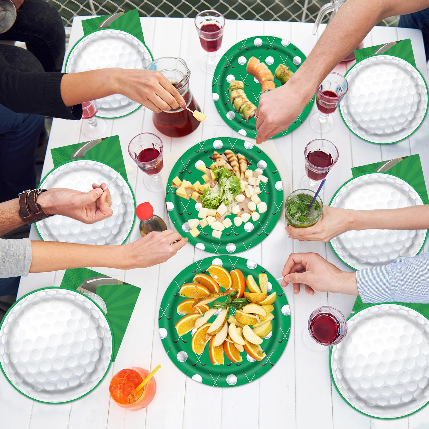 Rakuto Golf Party Plates Napkins, 64PCS Golf Party Decoration Supplies Tableware Set, Disposable Paper Plates Napkins Forks Birthdays Supplies(16 Guests)