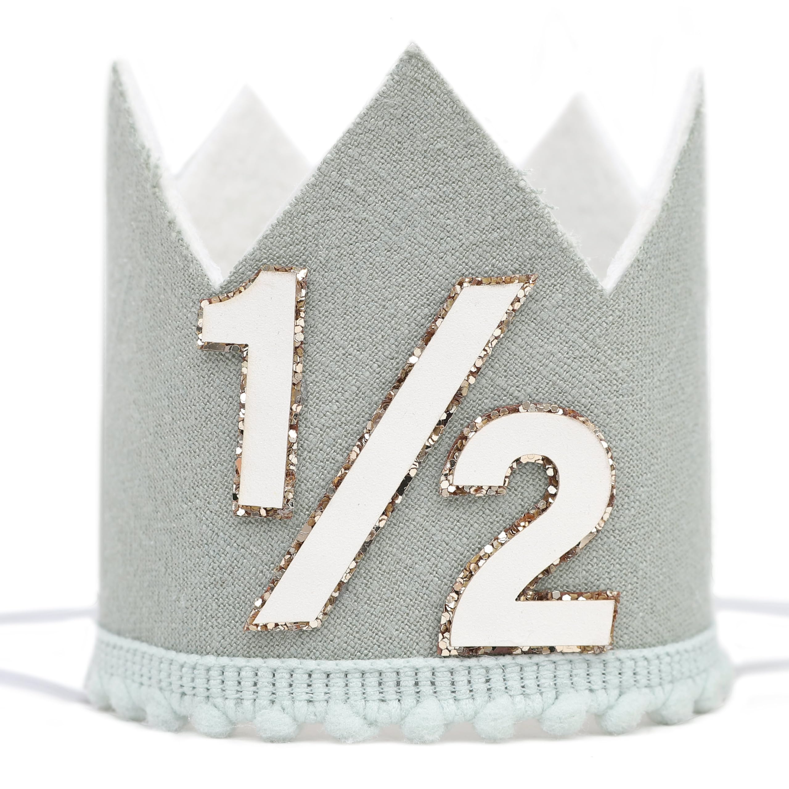 Agvgaza Simple Half Birthday Party Crown - Classic 1/2 Birthday Hat for Six Months Celebration,Unisex Photo Prop&Decorations