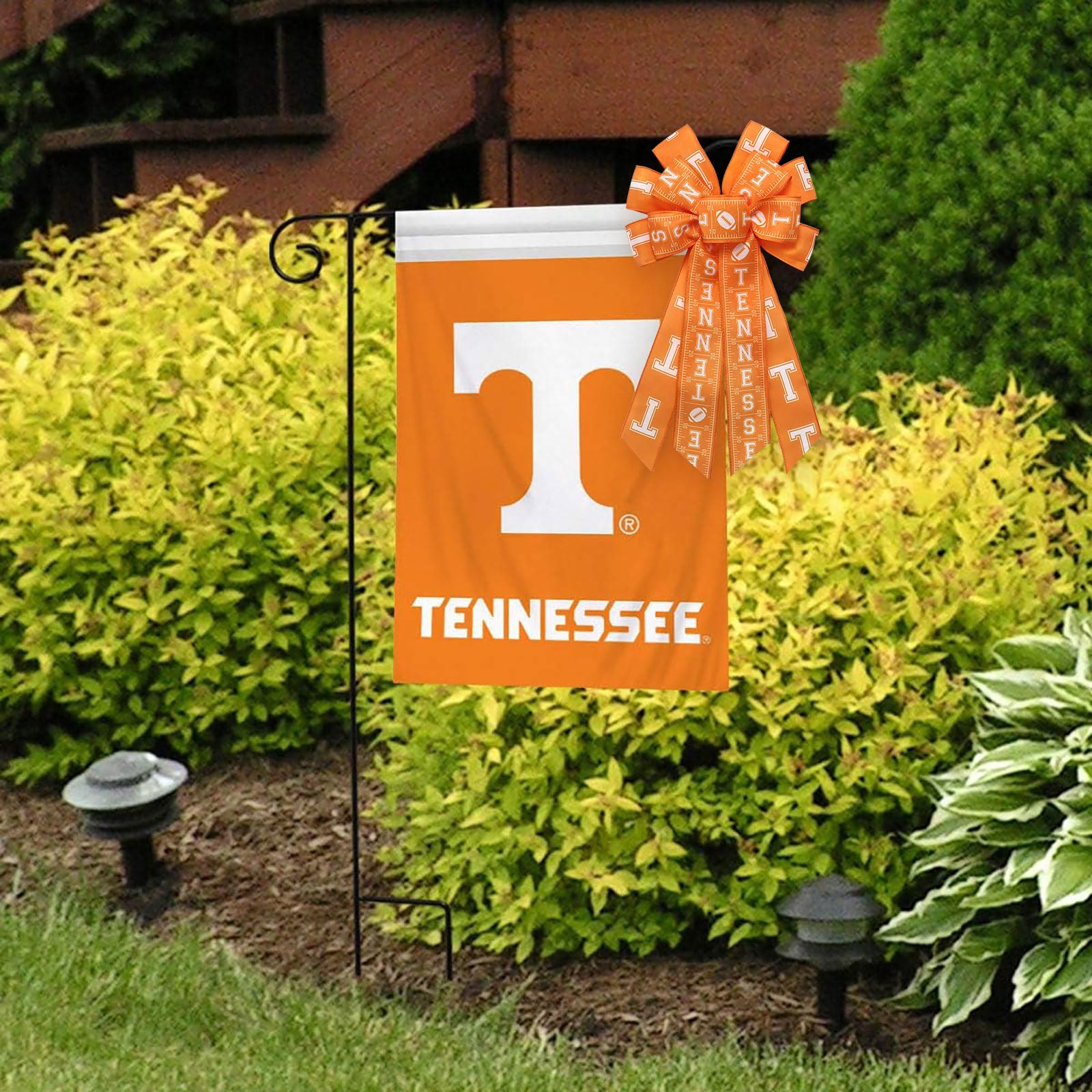 UT Football Fan Decor Orange And White Bow Tennessee Vols Wreath Bow -  Large Orange White Football Decor UT Football Decor, image size:1600x1600