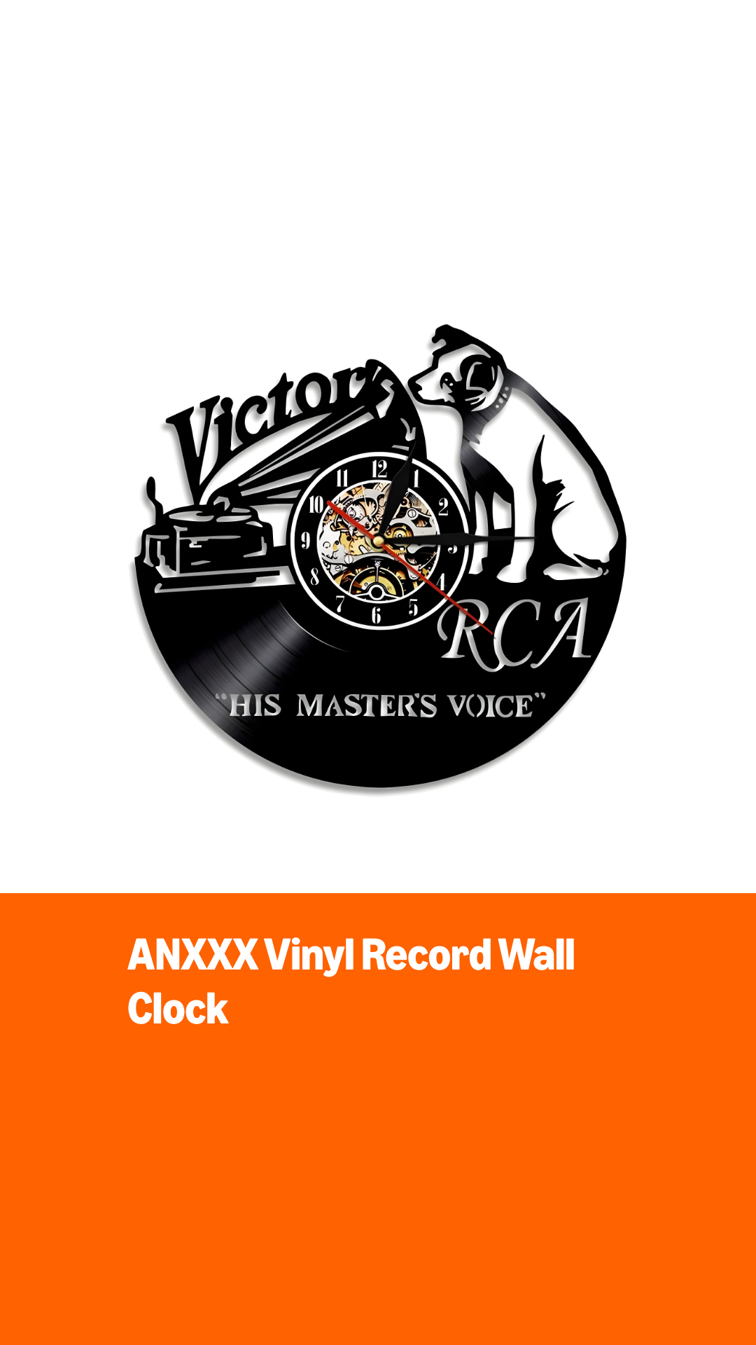 Reloj de pared musical disco de vinilo RCA Victor Dog miniatura 7