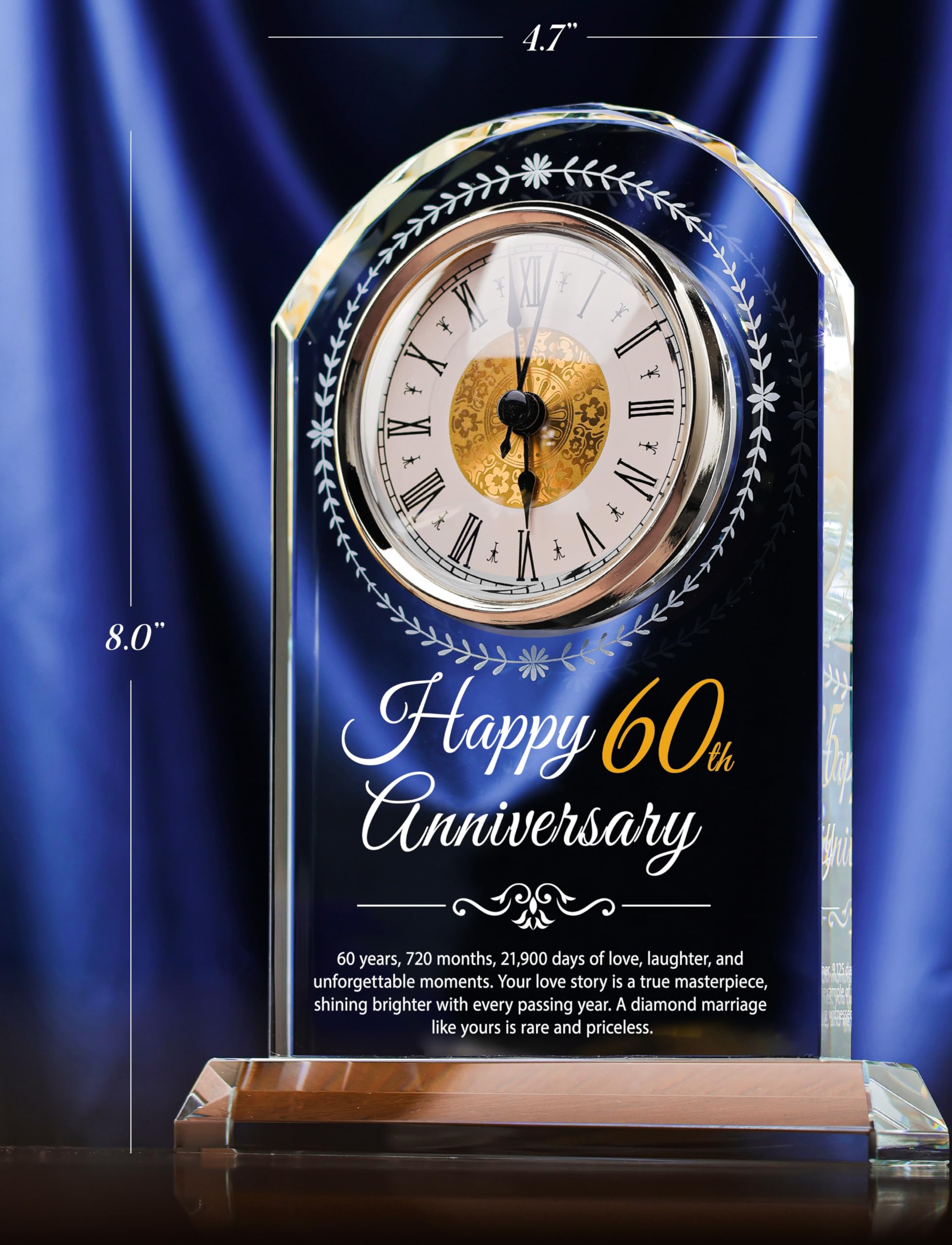 Quarzuhr aus Glas zum 50. Hochzeitstag, Geschenk zum 50. Hochzeitstag, Dekoration für Eltern, Großeltern, Paare