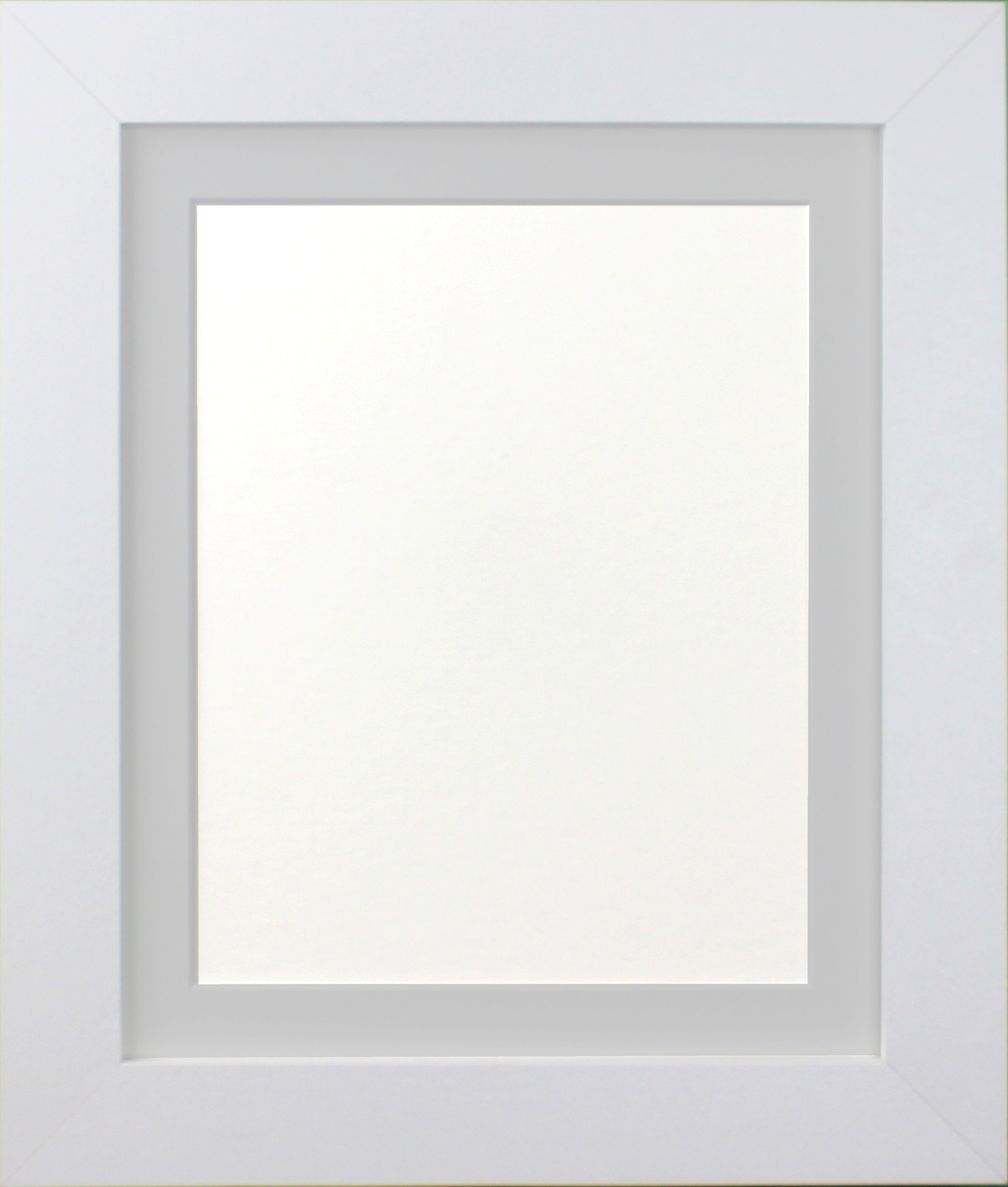 FRAMES BY POST London Picture Photo Frame, White with Light Grey Mount, 12 x 12 Image Size 10 x 10 Inches โ image 1