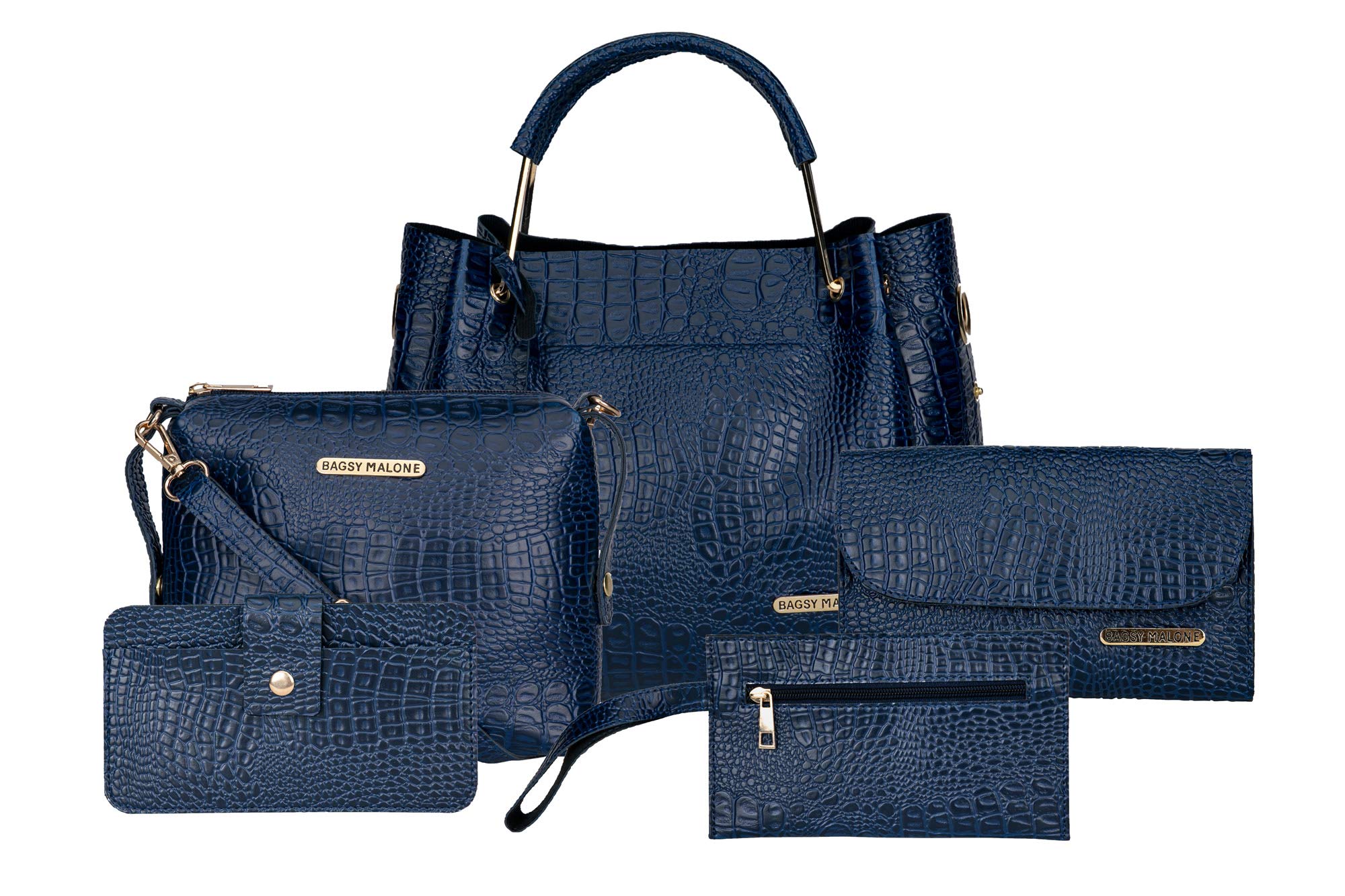 Bagsy Malone Womens Handbag (Set of 5, Croco Blue) (B08X3RR9H5) Amazon Price History, Amazon Price Tracker