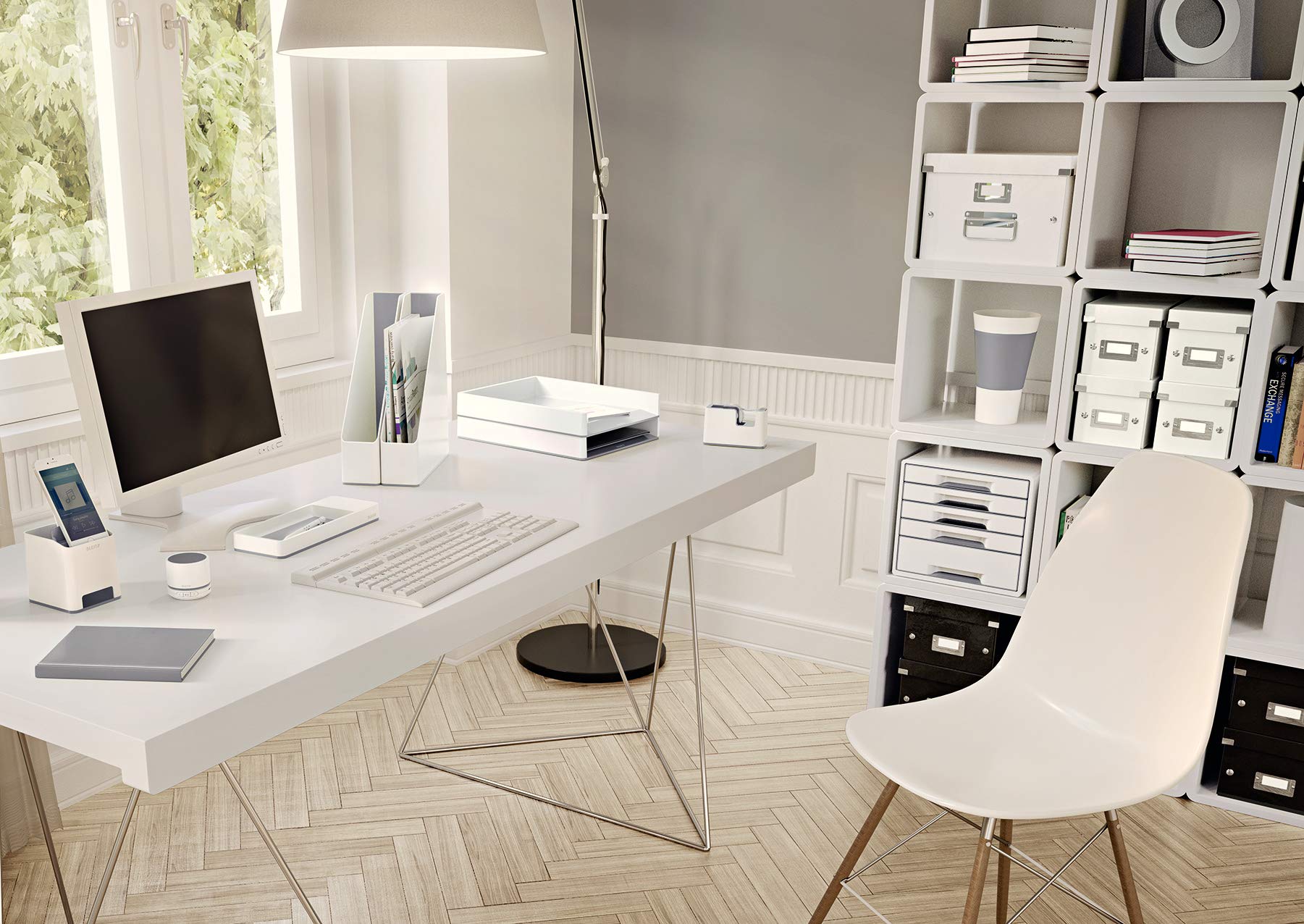 Leitz Wow 53621001 Duo Colour - Archivador de revistas (4 unidades), color blanco