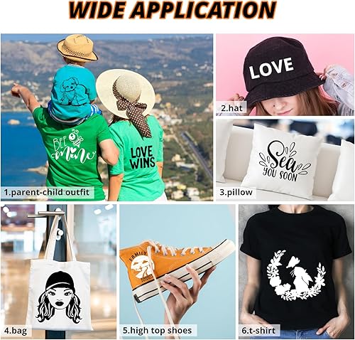 Miniatura 2 de HTVRONT Vinilo de transferencia de calor negro HTV-12 x 150 pies, vinilo para planchar para camisetas, rollo de vinilo HTV negro para Cricut y