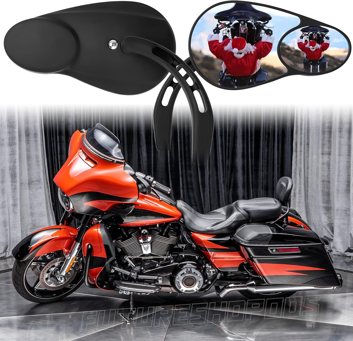 Fits 2022 street glide Harley Split vision mirrors Black