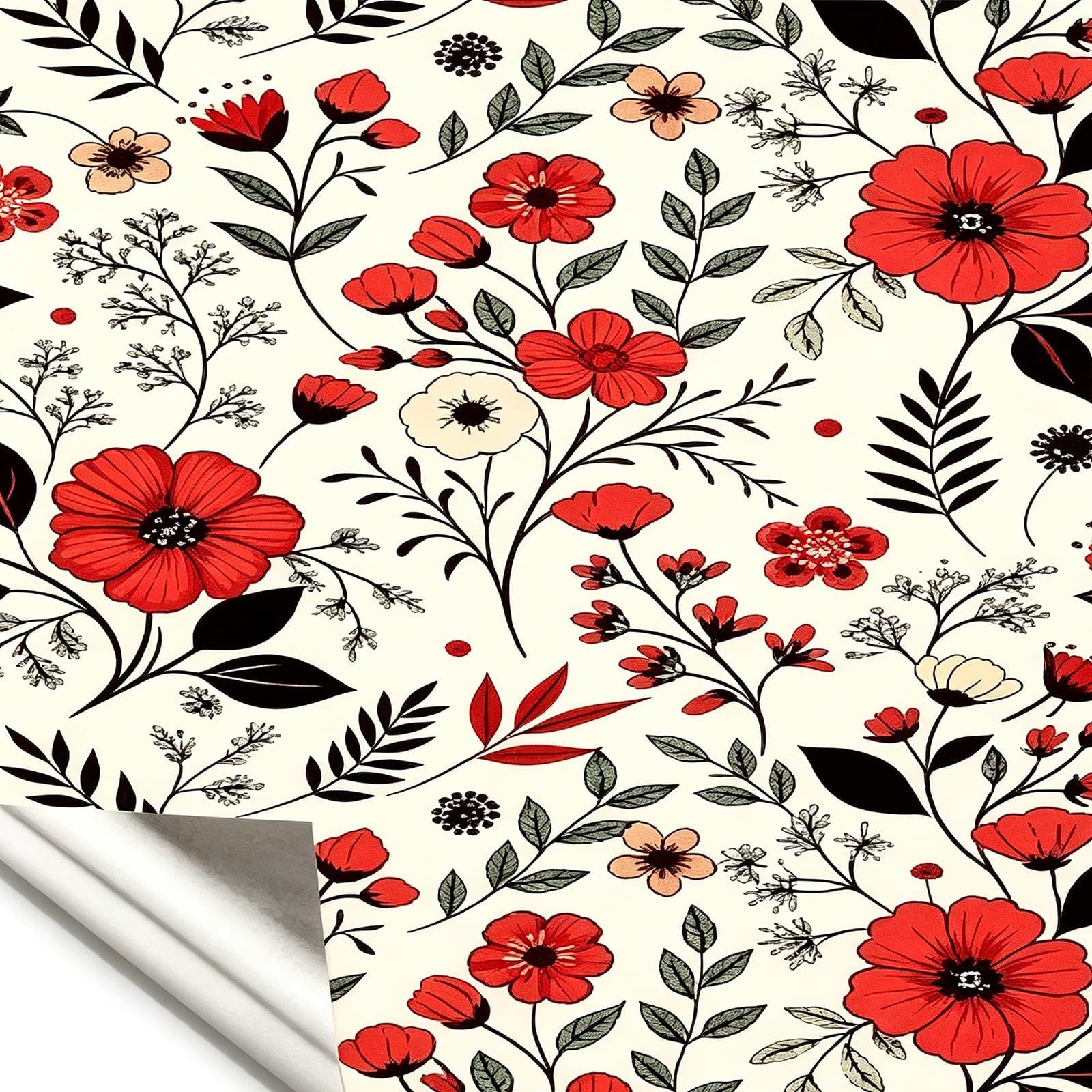 Zynqra F Peel And Stick Wallpaper,Sel Adhesive Loral Contact Paper