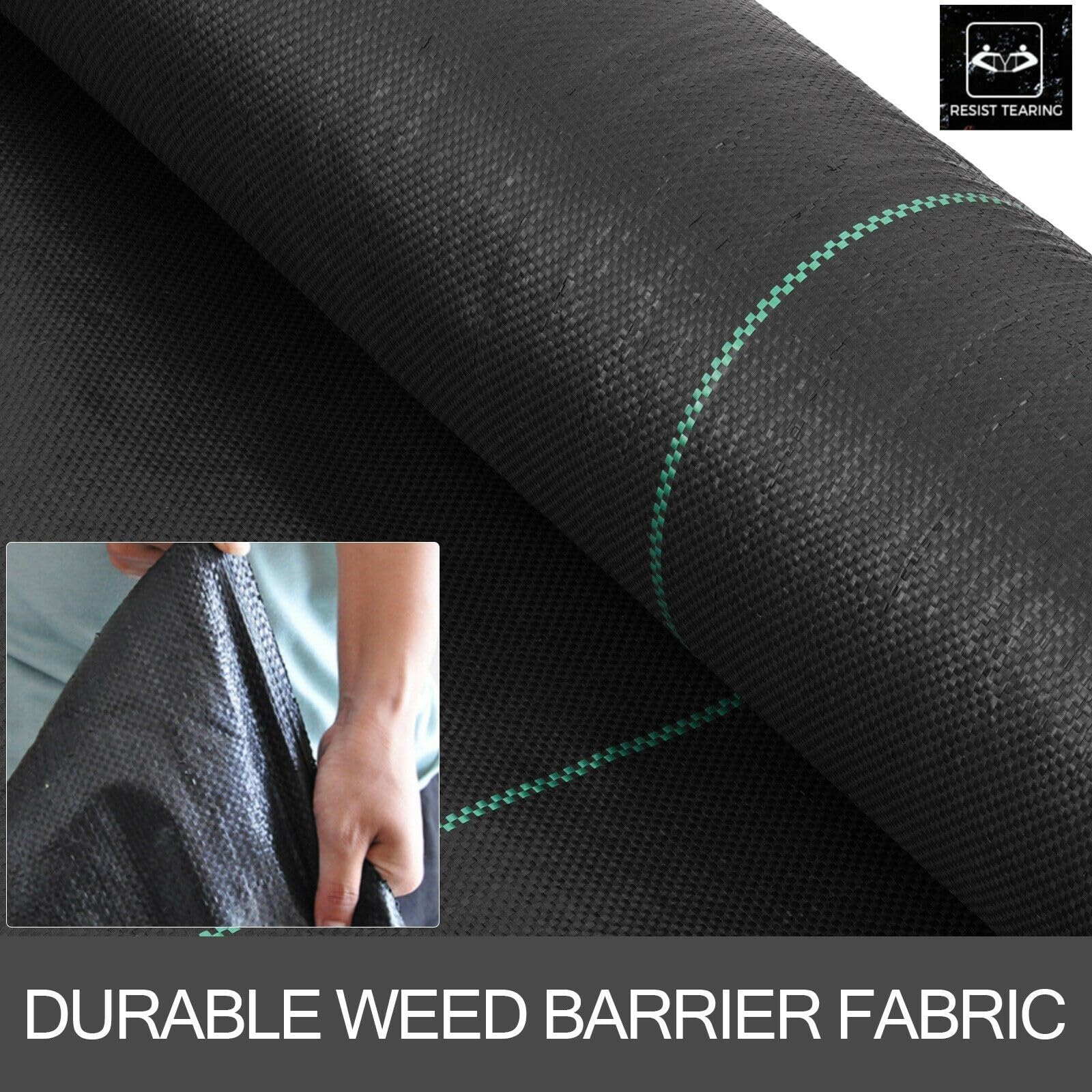 GarveeLife Tessuto Barriera Per Erbacce In PP 3x300 Ft: Copertura Per Giardino 90g/m², Resistente, Traspirante, Facile Da Tagliare, Ideale Per Aiuole E Vialetti