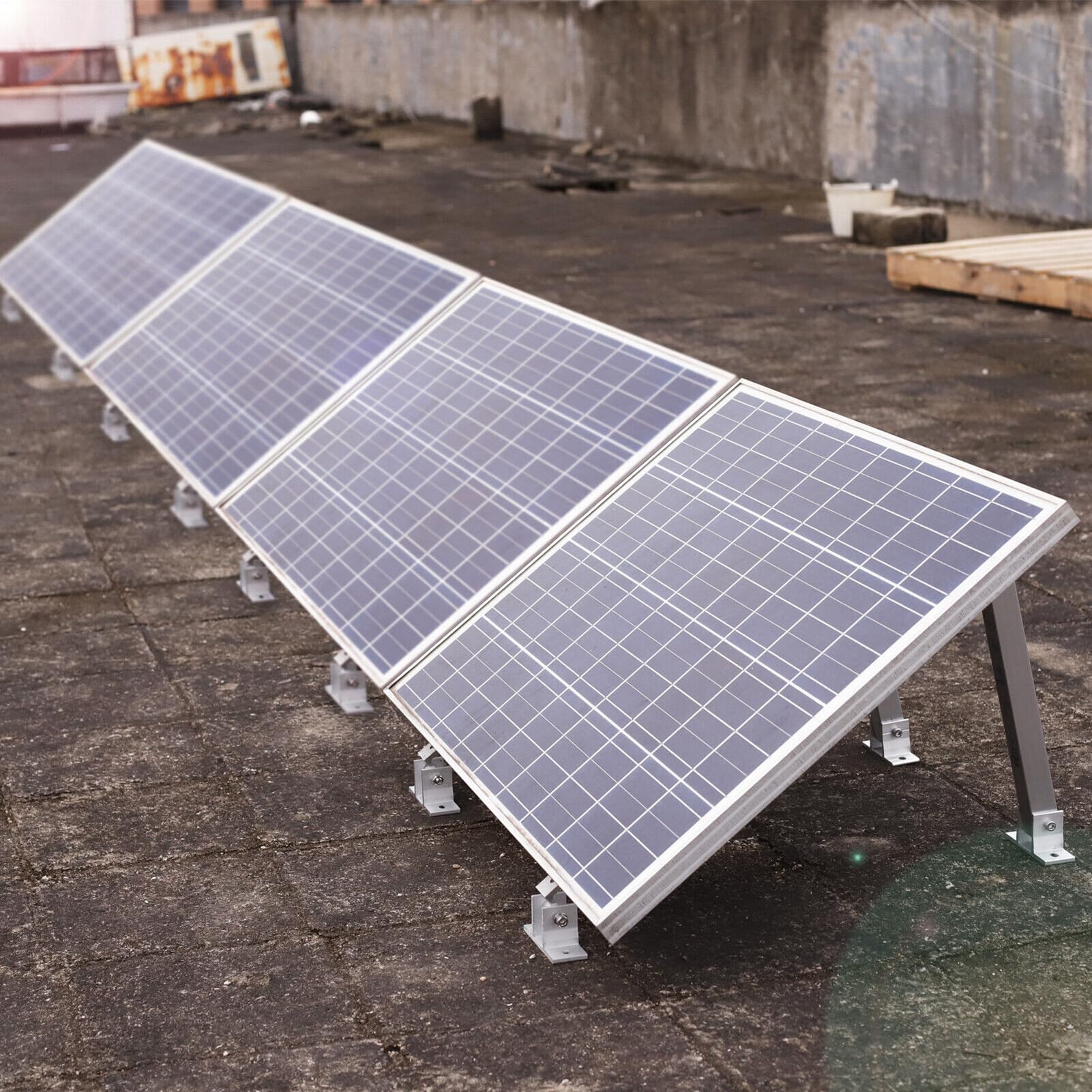 Soporte de montaje inclinable – Soporte de aluminio ajustable para panel | solar, soporte de de alimentación, marco de instalación en tierra, estructura de montaje en techo de , estante
