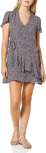 Parker Mini vestido de mujer con mangas con vuelo, lazo frontal y cintura