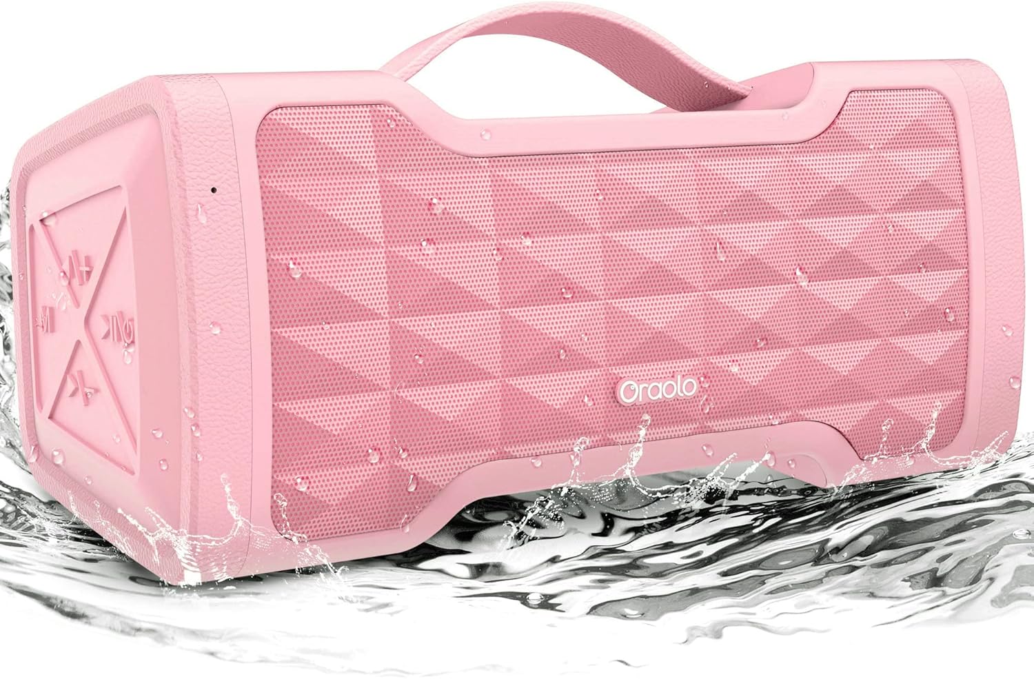 Oraolo Pink Speaker Bluetooth Louder 40W Portable Speaker Wireless Large Stereo Sound, IPX6 Waterproof, Support USB/AUX Input, Built-in Mic for Clear Call Home Party Outdoor