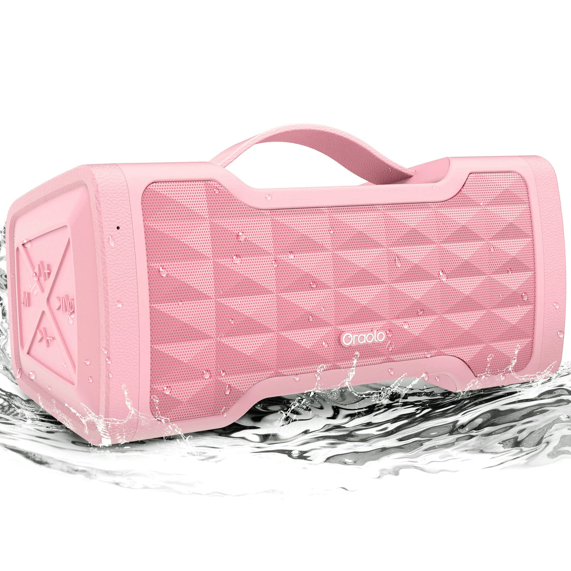 Oraolo Pink Speaker Bluetooth Louder 40W Portable Speaker Wireless Large Stereo Sound, IPX6 Waterproof, Support USB/AUX Input, Built-in Mic for Clear Call Home Party Outdoor