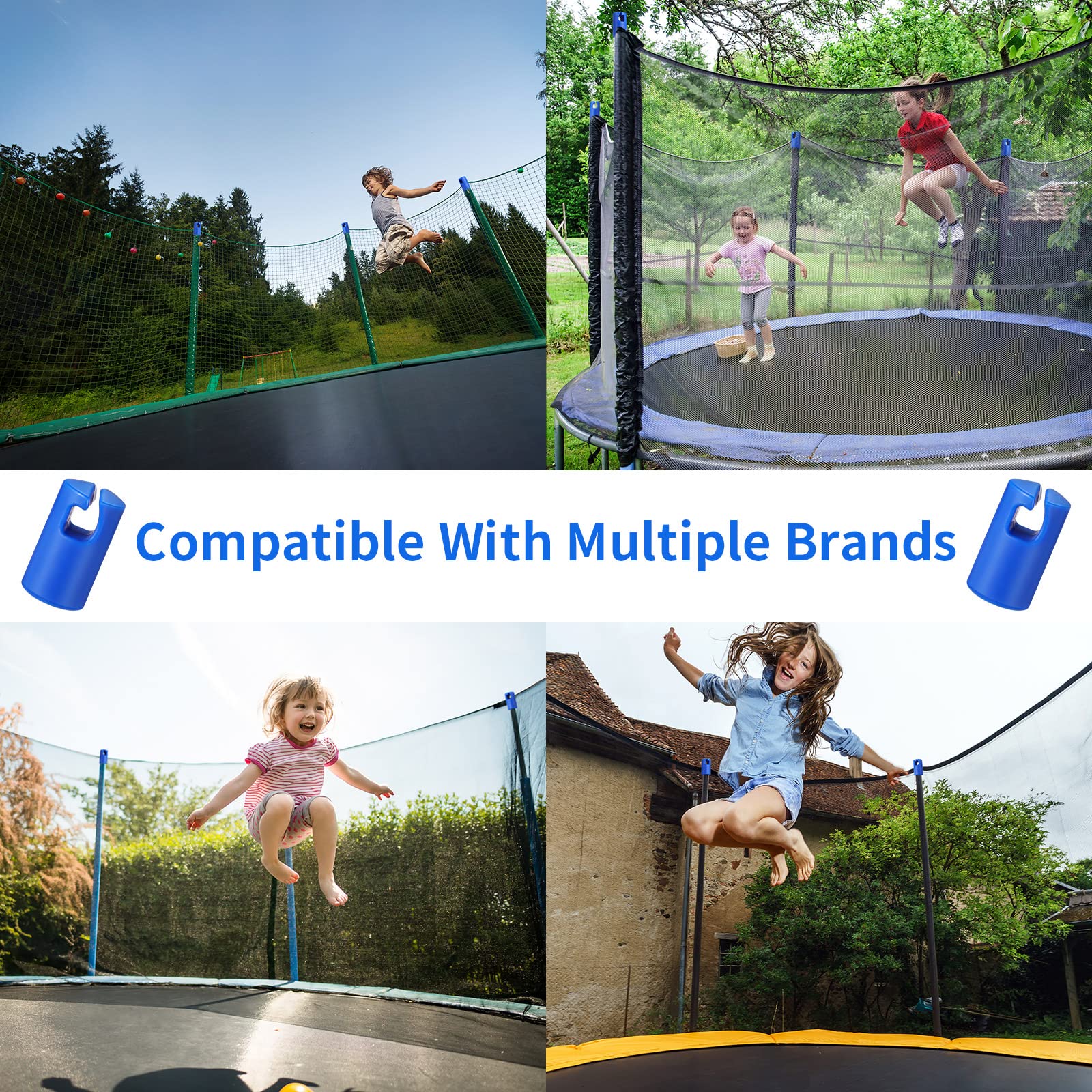 12 Capuchons De Protection Jaunes Pour Poteaux De Trampoline - 8x4.7x4.7 Cm - PC Antichoc - Installation Facile