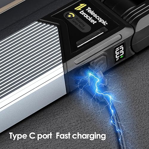 Miniatura 5 de FTVOGUE LED Camping Light, 7 Lighting Modes with 180 Degree Rotatable Head and Telescopic Design, USB Rechargeable Battery Powered Outdoor Light for