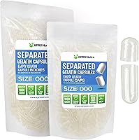 Vista 8 de XPRS Nutra Cápsulas separadas de tamaño 000-500 cápsulas de gelatina vacías grandes separadas en bolsas – Cápsulas de gel transparente premium