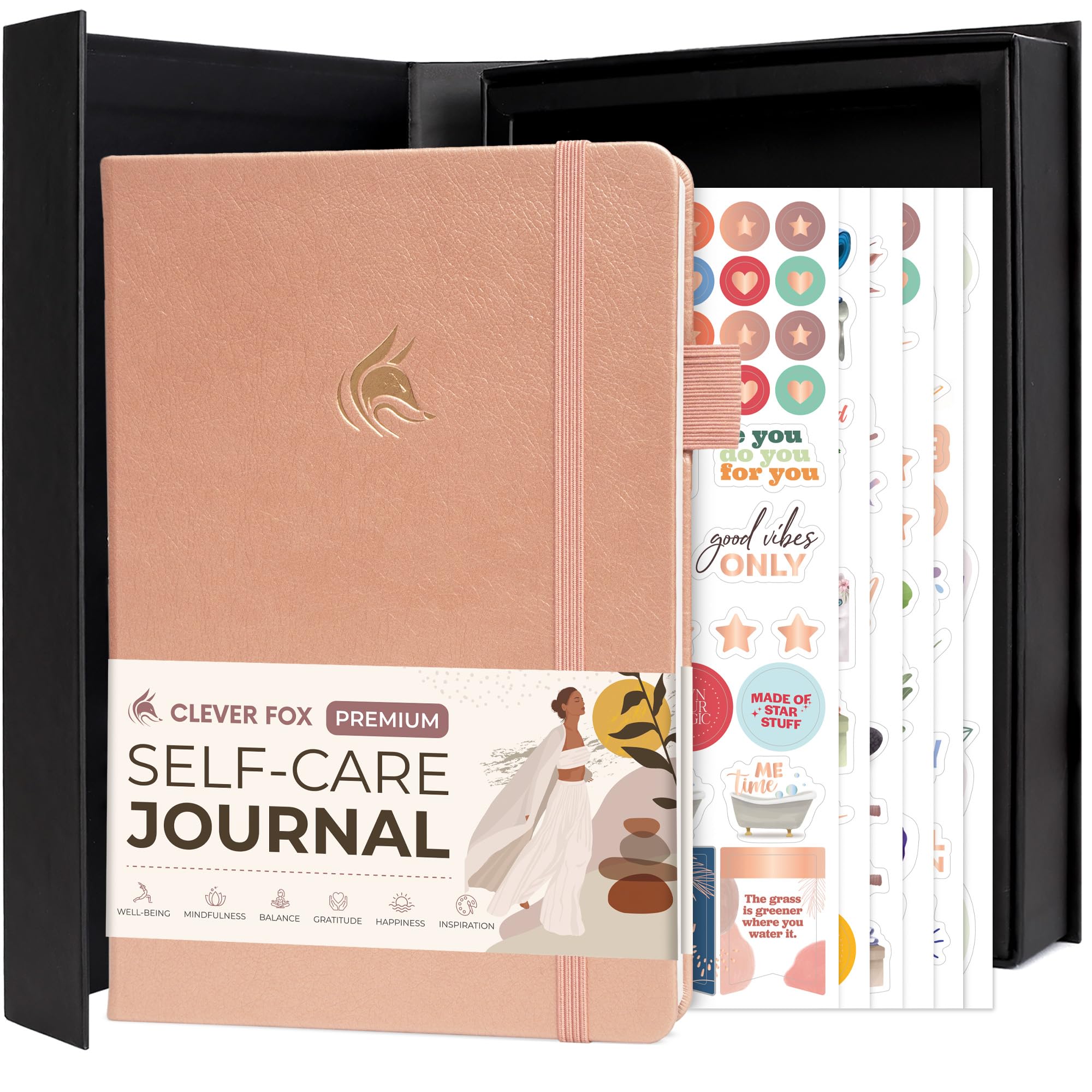 Clever Fox Self-Care Journal Premium, Daily Gratitude & Mental Health Notebook for Women