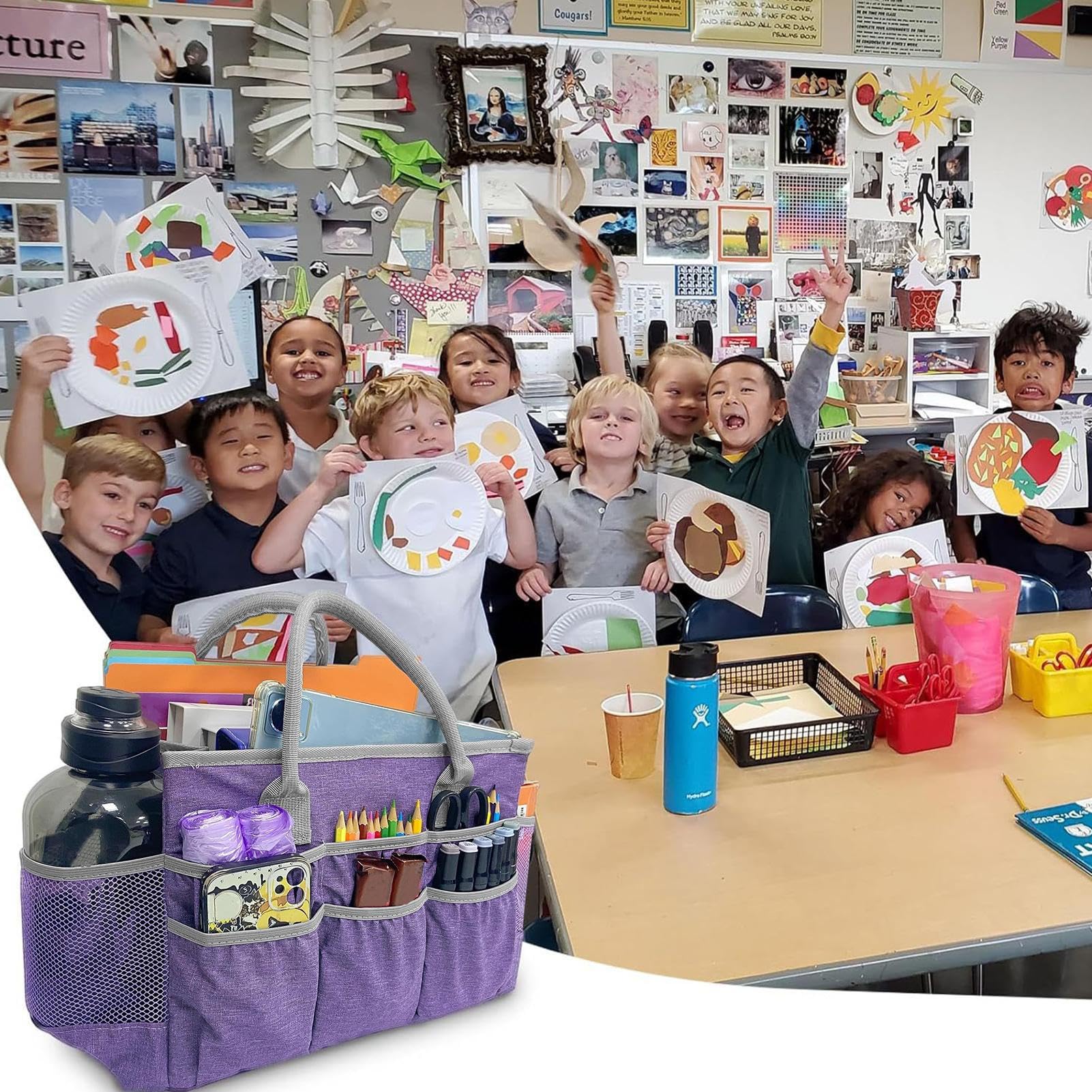 Borsa Da Viaggio Per Arte Organizer Per Cancelleria, Tasche, Manici | Organizer Creativo, Borse Portaforniture Per Bambini, Insegnanti, Studenti, Artisti, Viaggi, Scuola, Outdoor, Campeggio