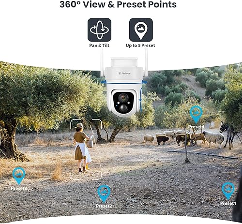Miniatura 4 de Cámara de seguridad celular 4G LTE inalámbrica para exteriores, no necesita WiFi, visión nocturna a color 2K, panorámicainclinación de 360,