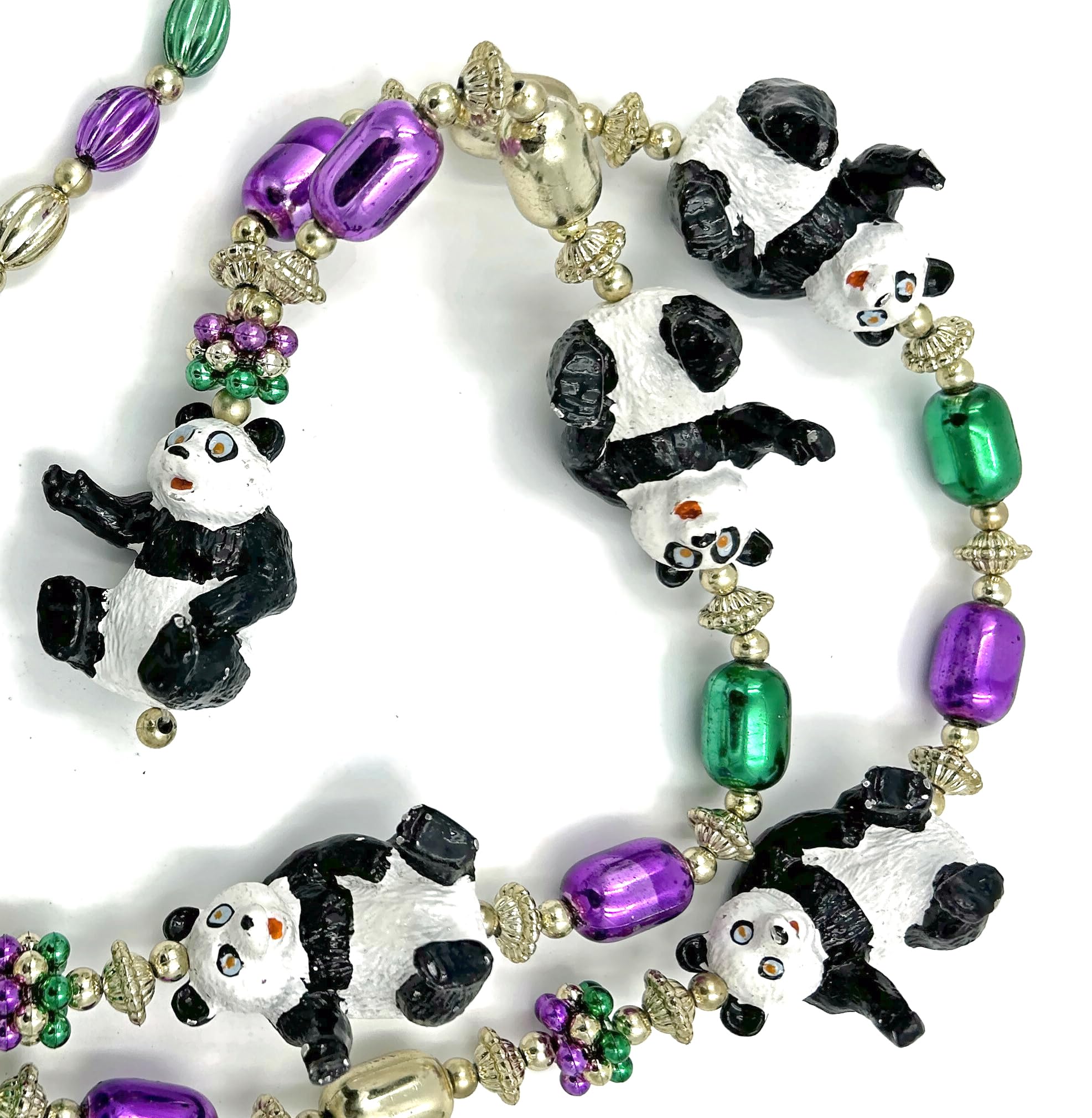 Panda Bear Mardi Gras Bead Necklace New Orleans Bears Zoo Animal