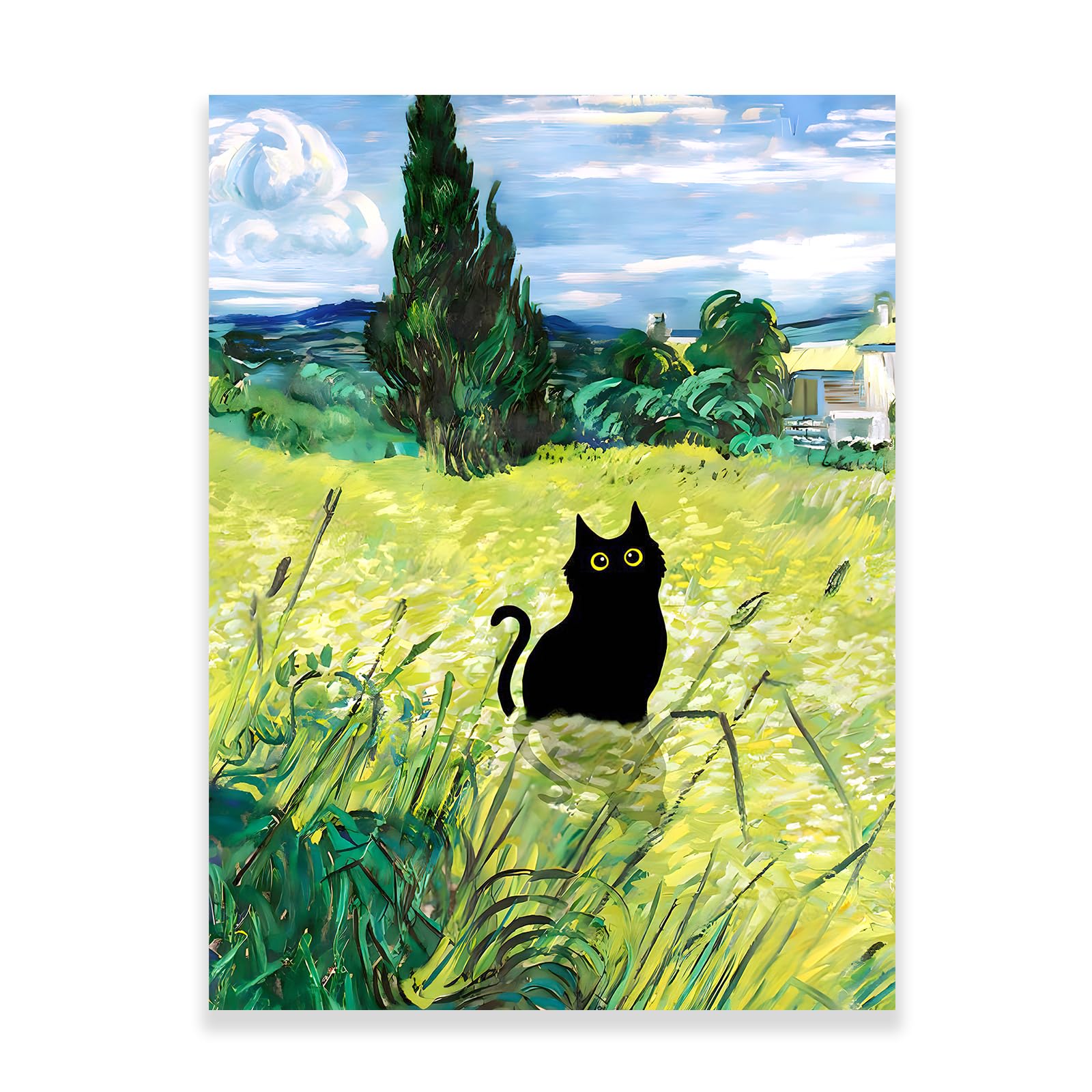 Amazon.co.jp: ZZPT ゴッホ 猫 ポスター ウォールアート