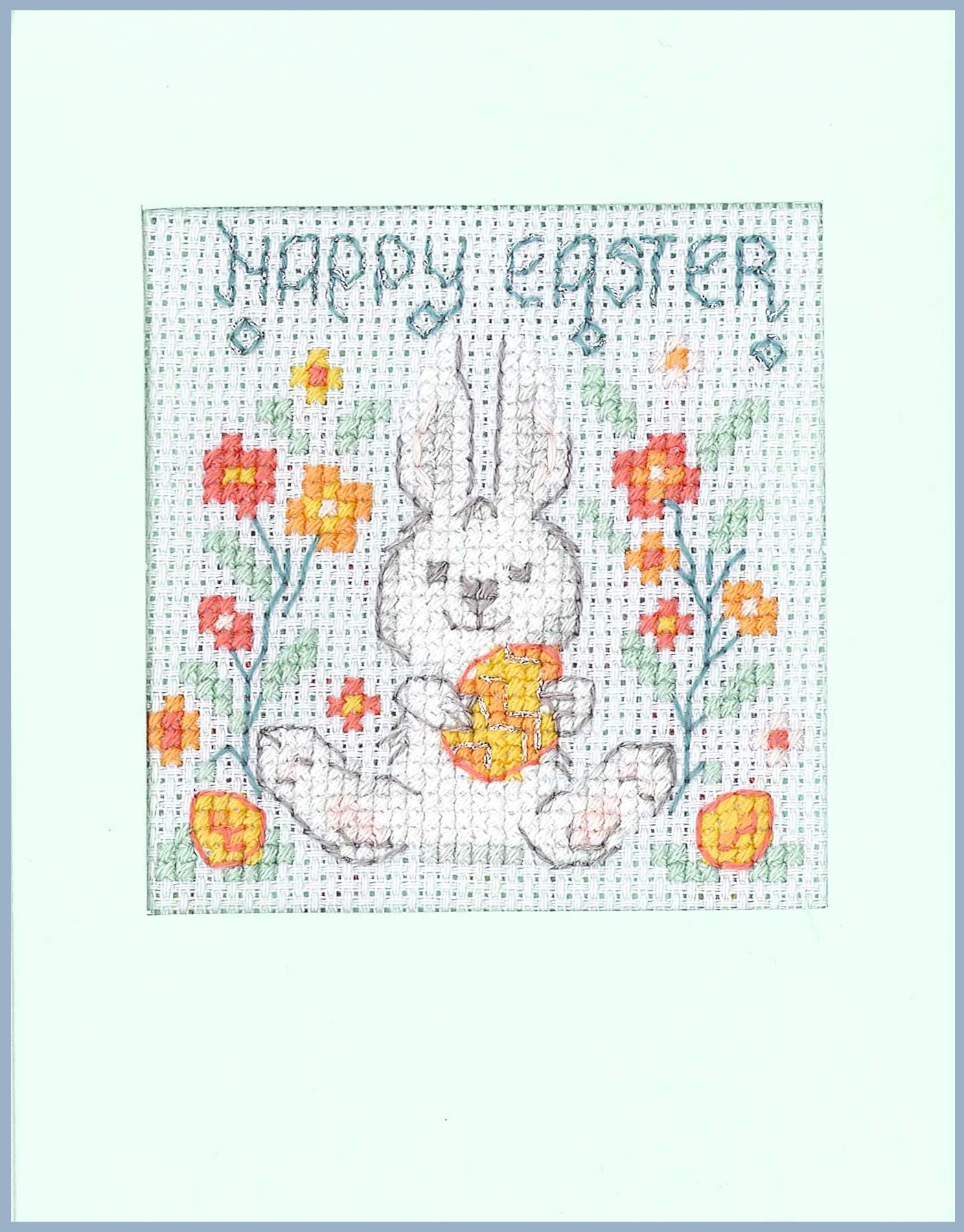 Lifetime Samplers & Decorative TextilesHappy Easter Bunny Card kit - Complete Cross Stitch kit on 16 aida with Colour Chart