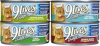 Delmonte Foods 799179 32-Case 9Lives 4 Flavor Variety-Pack Canned Cat Food, 5.5-Ounce, Pack Of 36