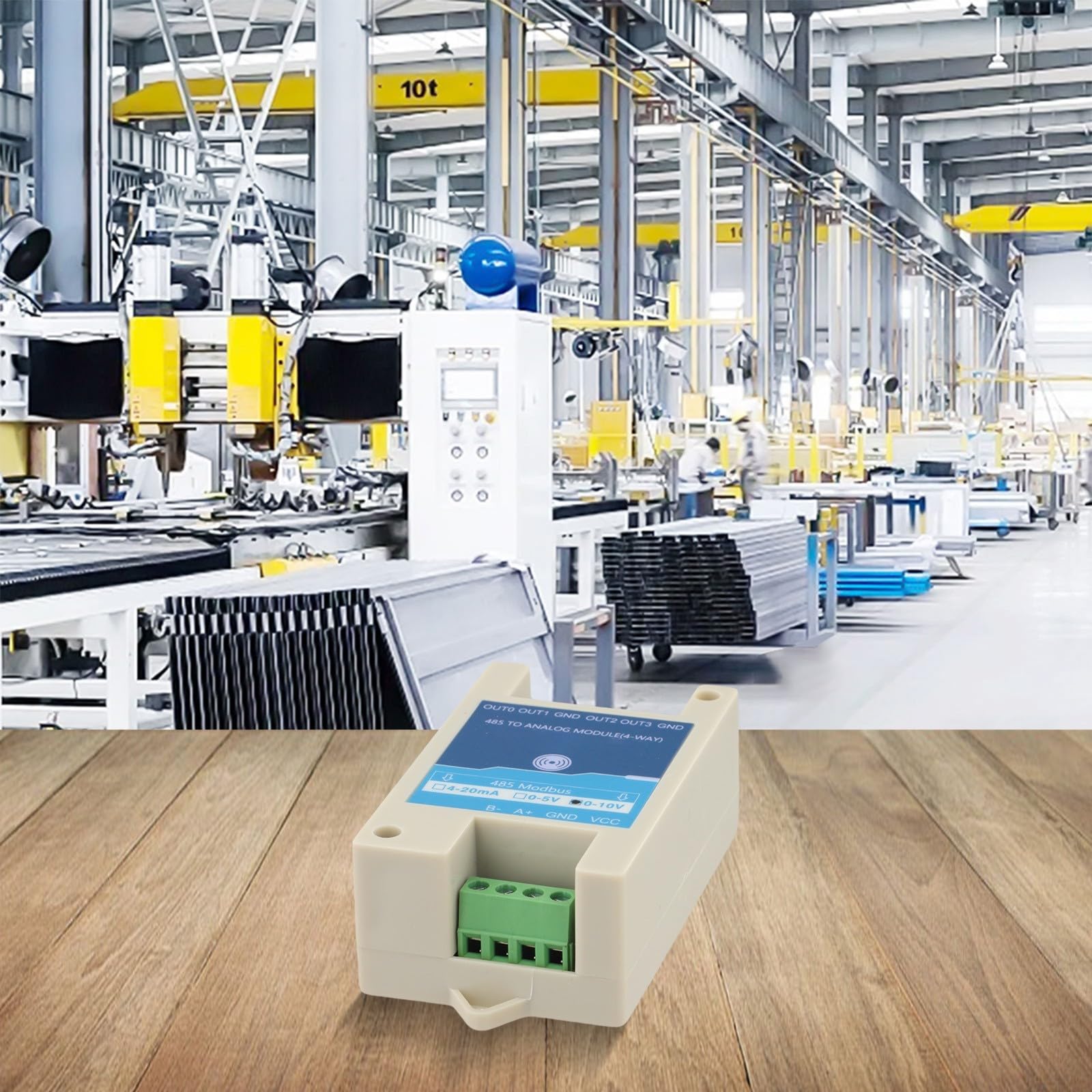Convertitore di segnale da RS485 ad analogico con uscita a 2 o 4 canali per sistemi di automazione industriale Modbus RTU (4 canali 0-10V)