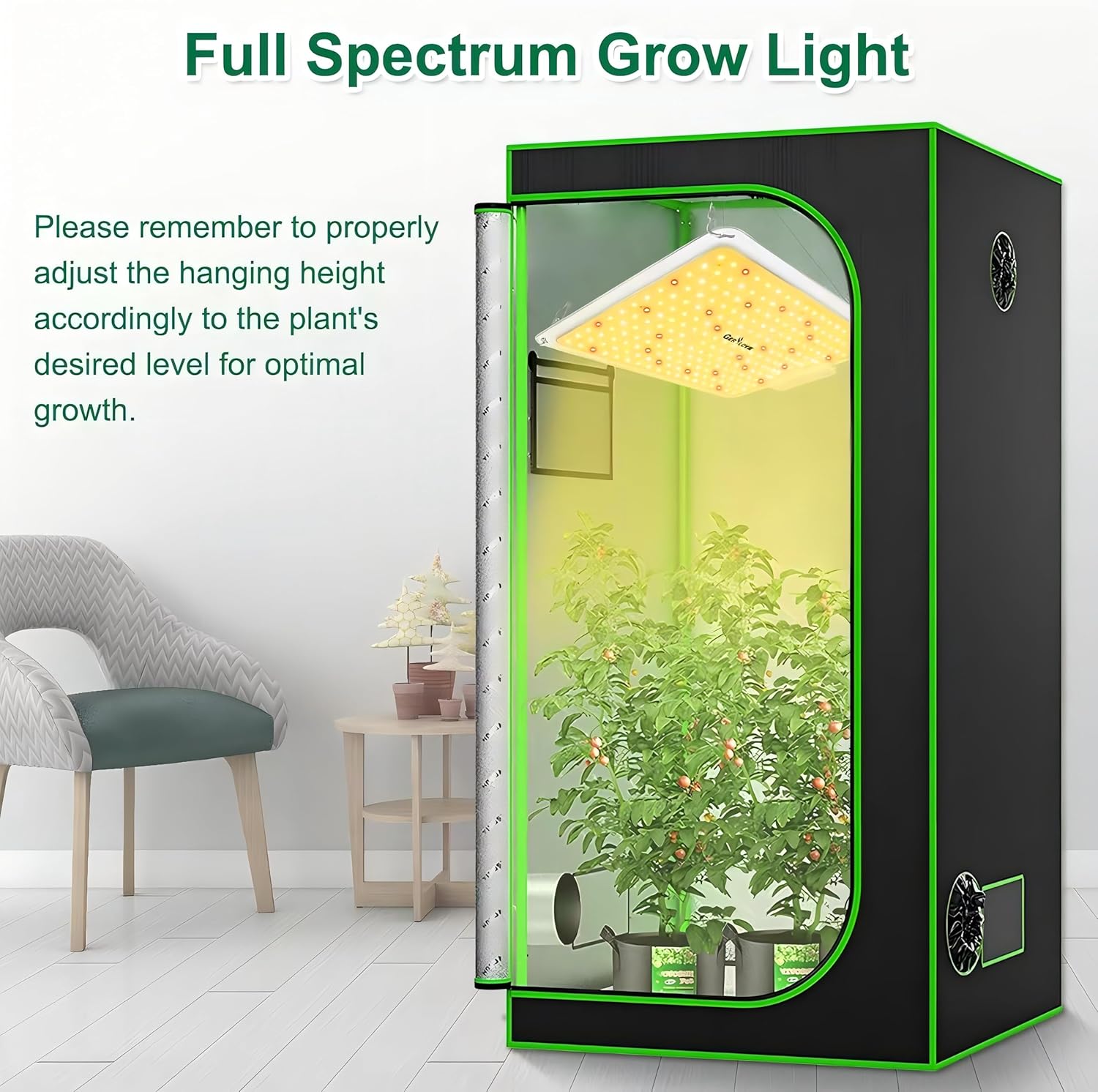 Grow Lights for Indoor Plants Full Spectrum, 234pcs LEDs 3x3 Ft Coverage, Dimmable Plant Grow Lamps for Veg Bloom Seedlings with Temperature Hygrometer