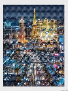 PUAGEMTI Diamond Painting Kits for Adults DIY Full Drill Diamond Art Kits for Beginners Las Vegas Night City Round Drill Paint with Diamond Pictures Gem Art for Home Wall Decor 12"x16"