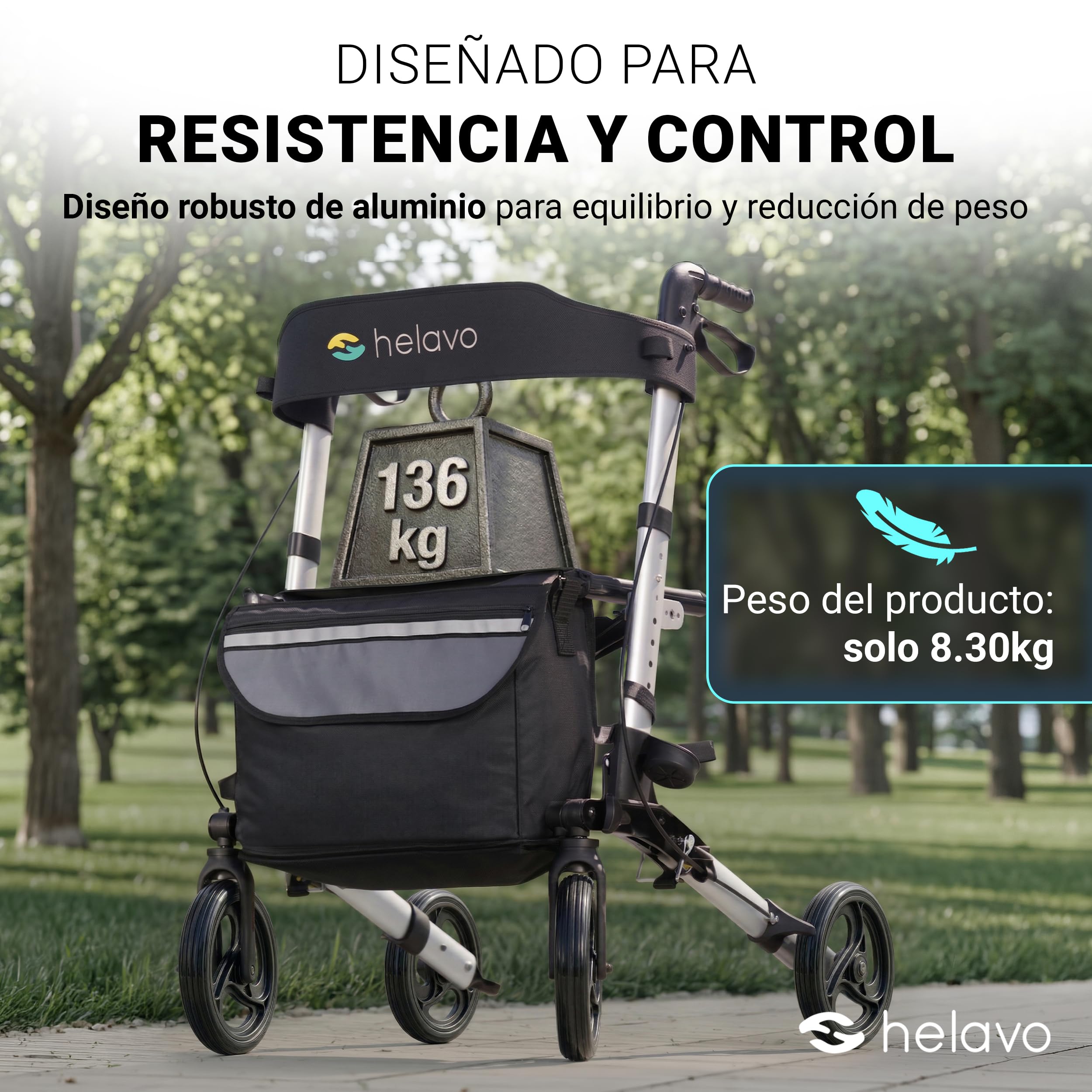 Helavo andador para ancianos - Caminadores de aluminio plegables para mayores