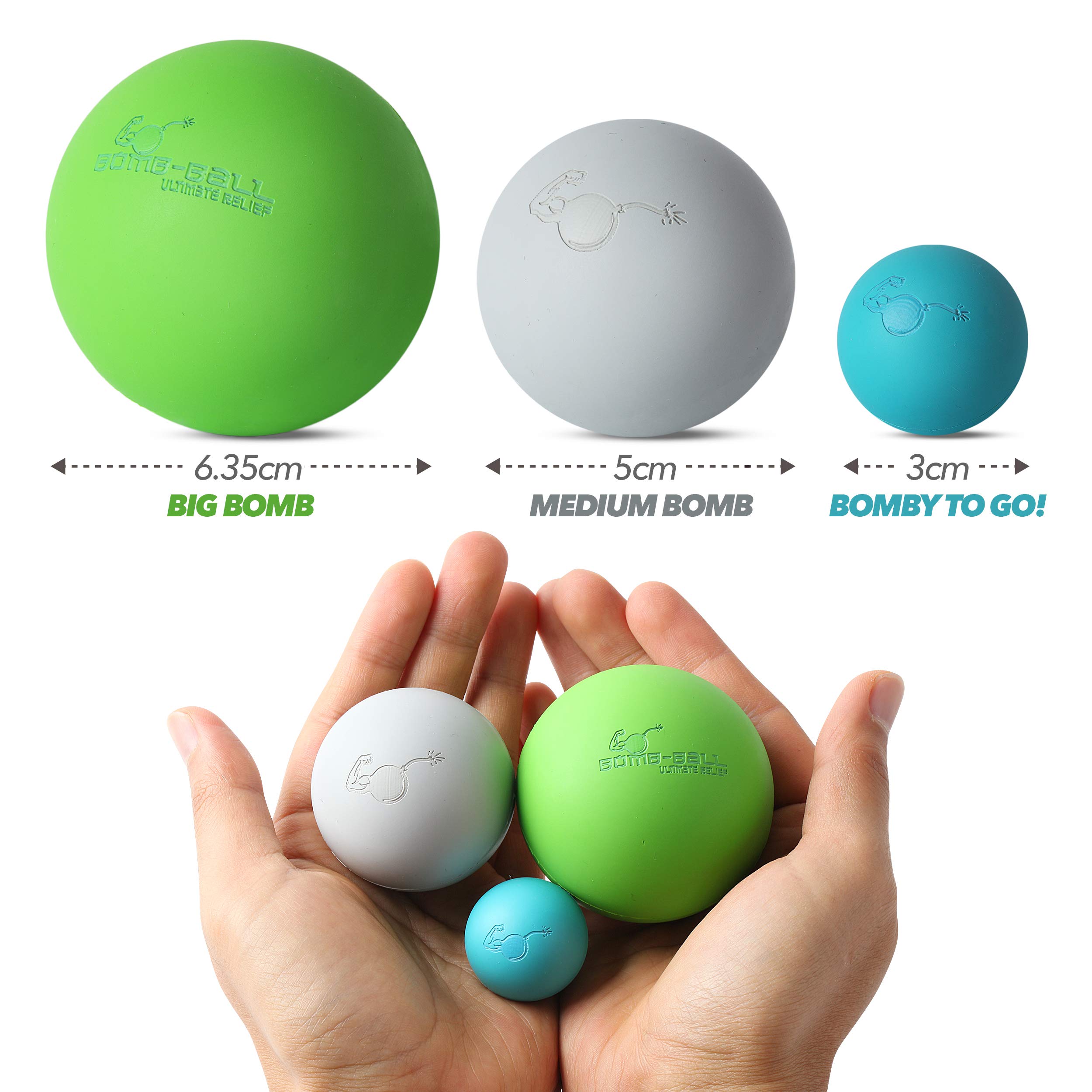 Bomb-Ball Original Massage Ball Set - Faszien + Lacrosse Bälle für ultimative Muskelentspannung, Selbstmassage, Faszientraining + Triggerpunkt Therapie…