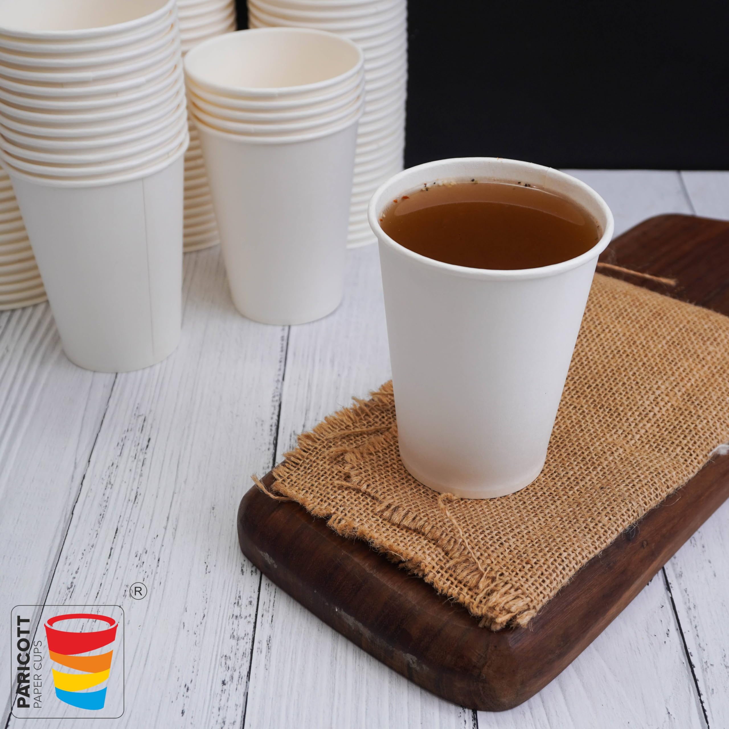 PARICOTT 200ml – 50 Cups | White Plain Paper Cups | Eco-Friendly & Recyclable Disposable Cups for Juice, Water, Cold Drinks, Cocktails | Ideal for Parties, Weddings, Events, Office & Everyday Use 1