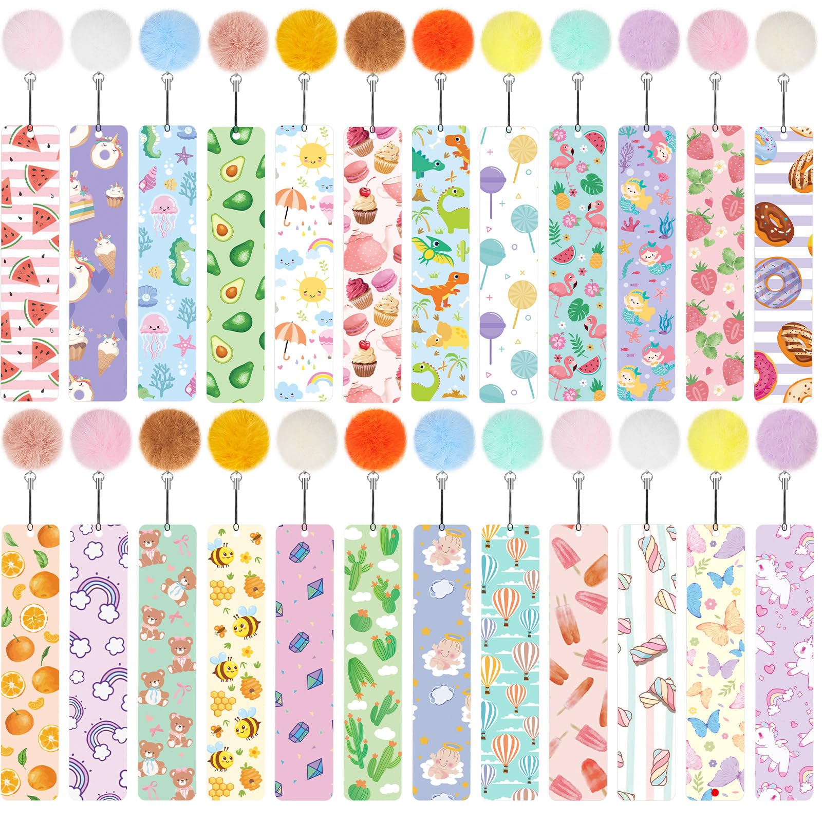 Outus 24 Pcs Kids Bookmarks, Cute Bookmarks for Kids Girls, Bookmarks Gifts for Girls, Women, Teens, Rulers for Kids, Dessert Bookmarks, Party Favors School Classroom Reading Presents
