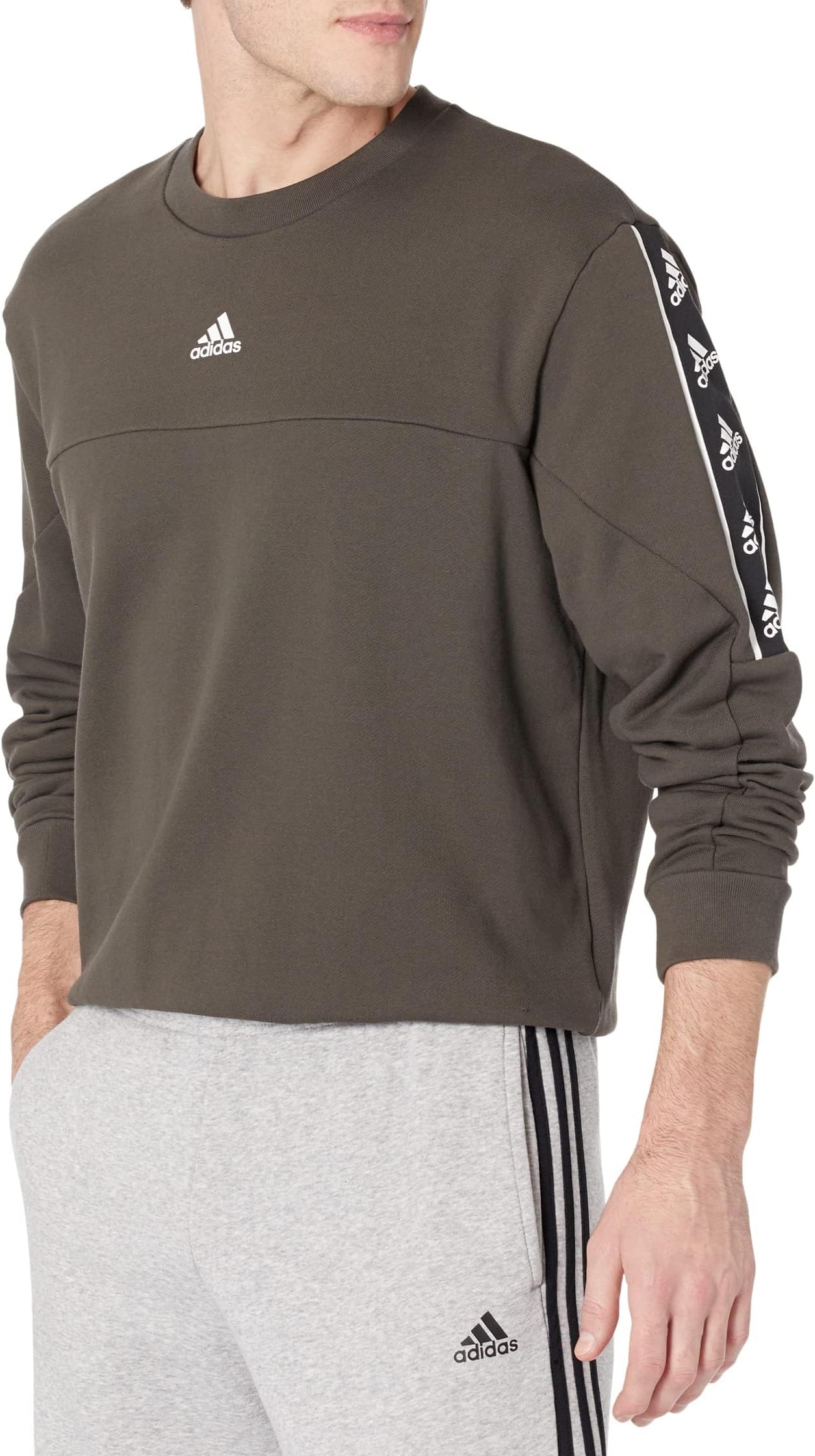 olive green adidas crew neck