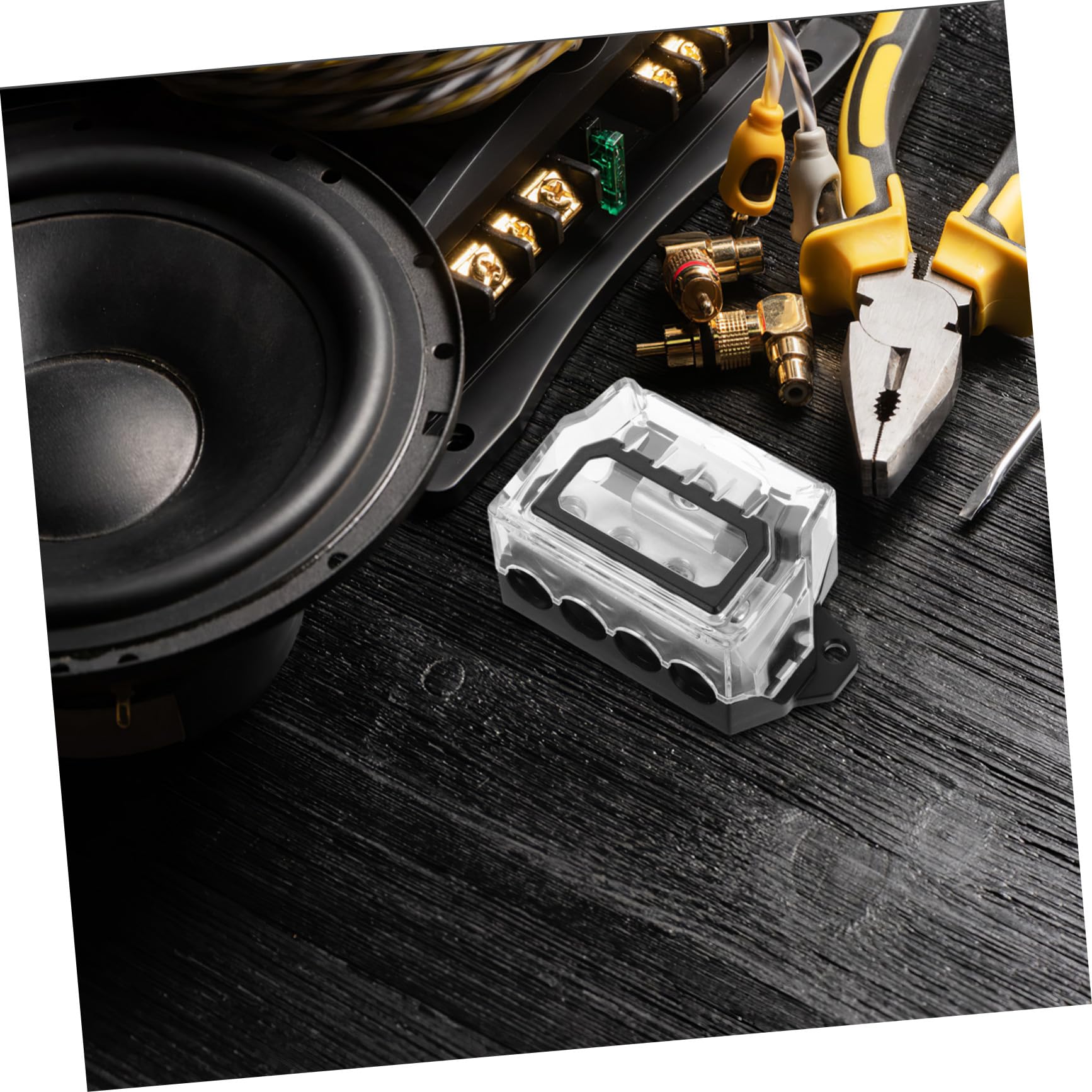 Sosoport Blocco Di Distribuzione Di Massa Per Autoradio Blocco Di Distribuzione Alimentazione Distributore Di Massa Per Amplificatore Audio Per Auto Splitter Per Amplificatore Audio